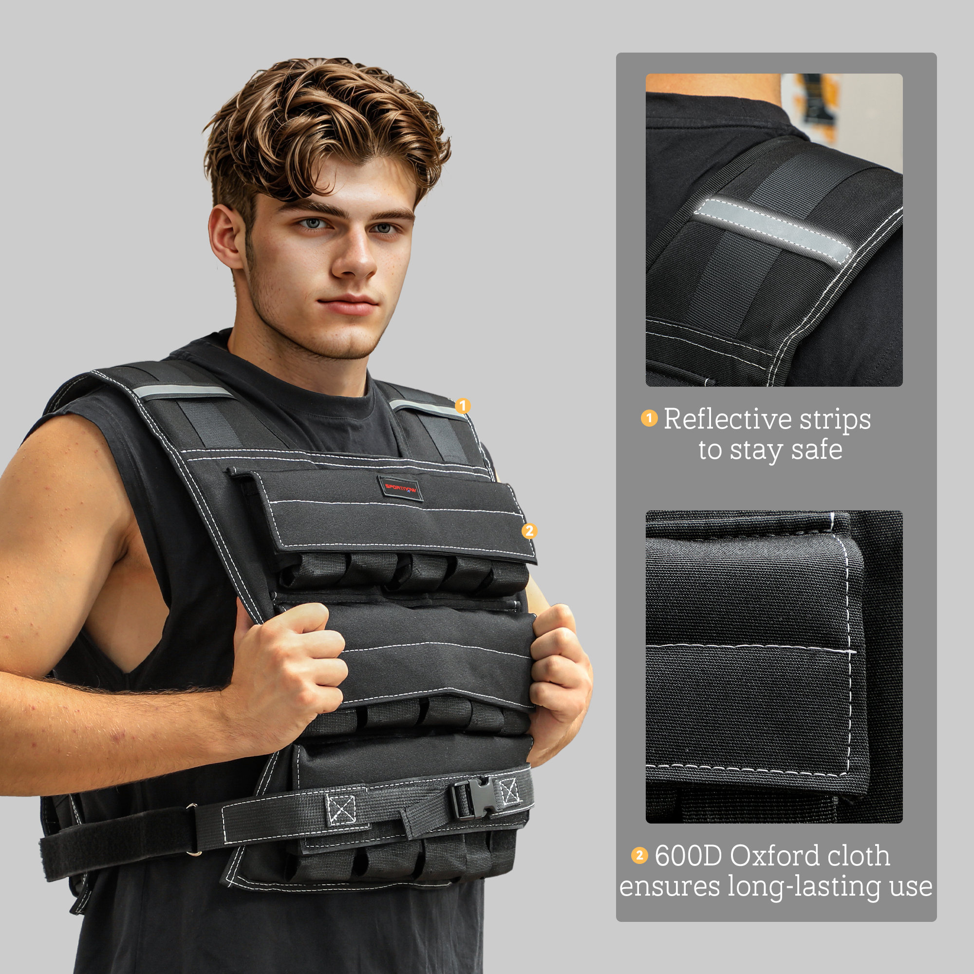 15KG Adjustable Weighted Vest,Running Weight Vest,with 30