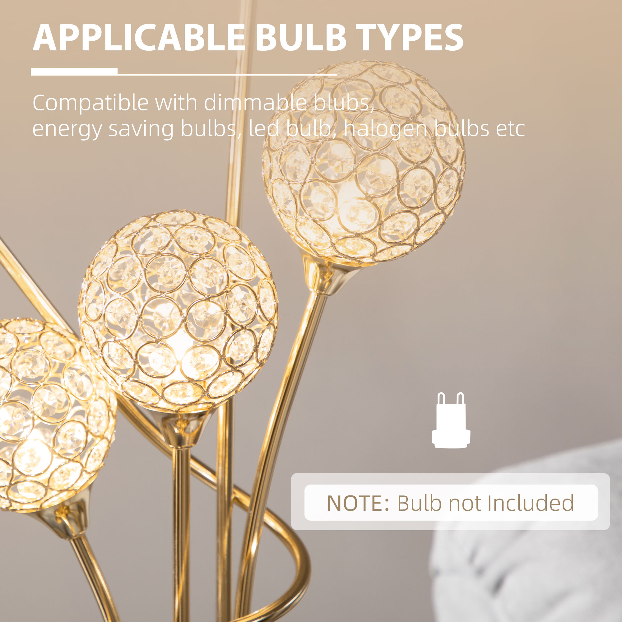 Floor Lamps For Living Room Bedroom With 5 Light,Modern Upright Standing