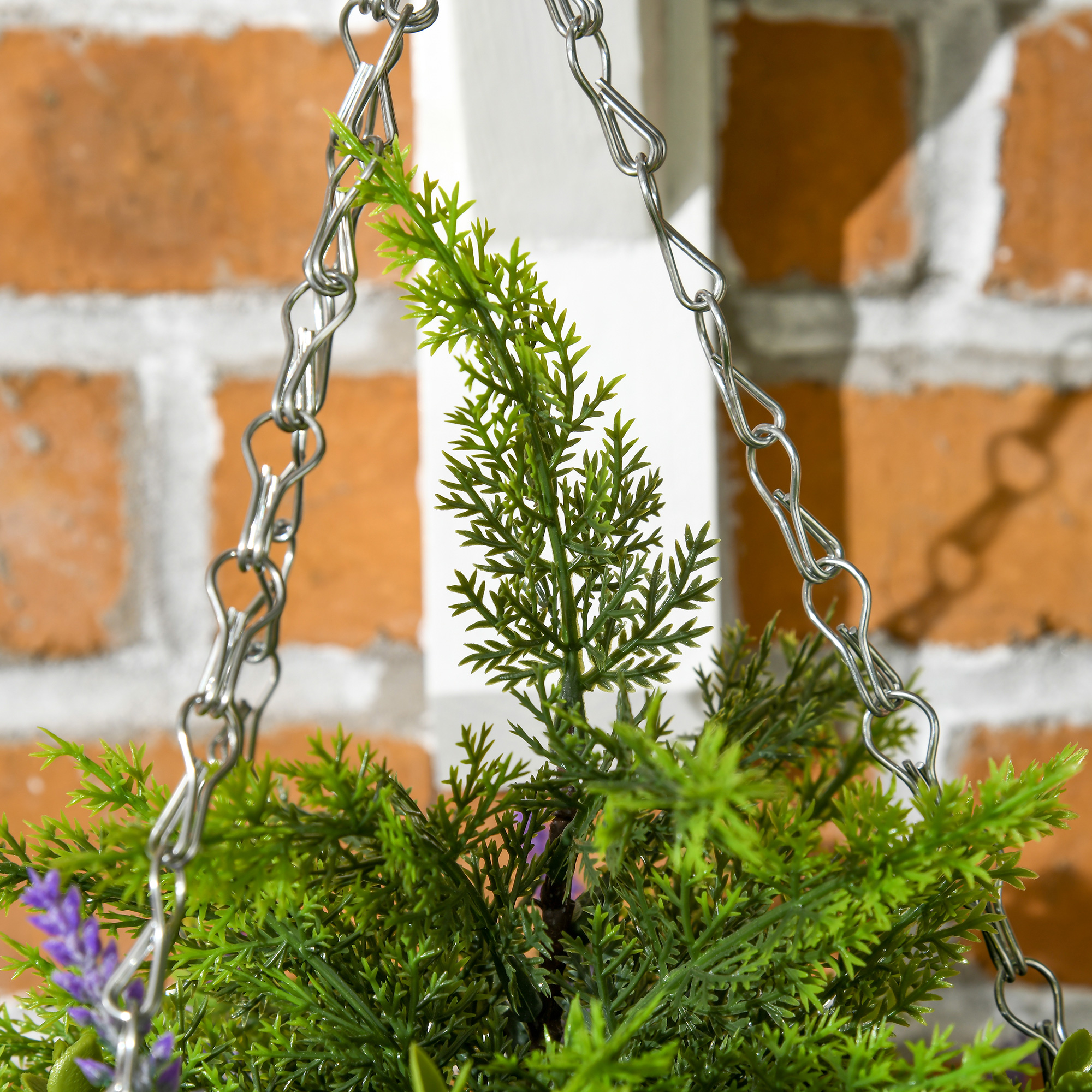 Set Of Two Artificial Hanging Lavender Flower Pots-Purple — image 2