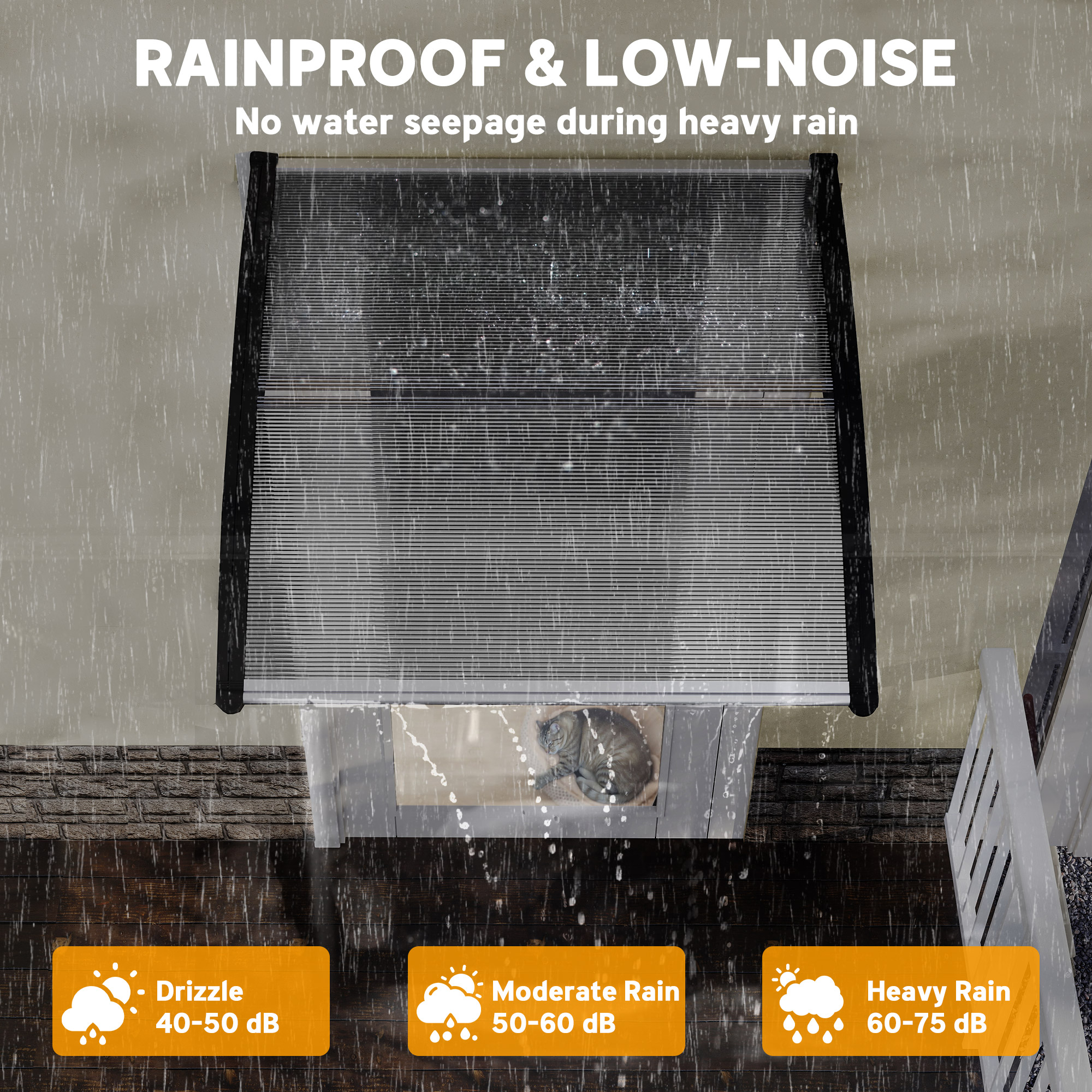 Front Door Canopy,Outdoor Awning,Rain Shelter For Window,Porch And Front/Back — image 4