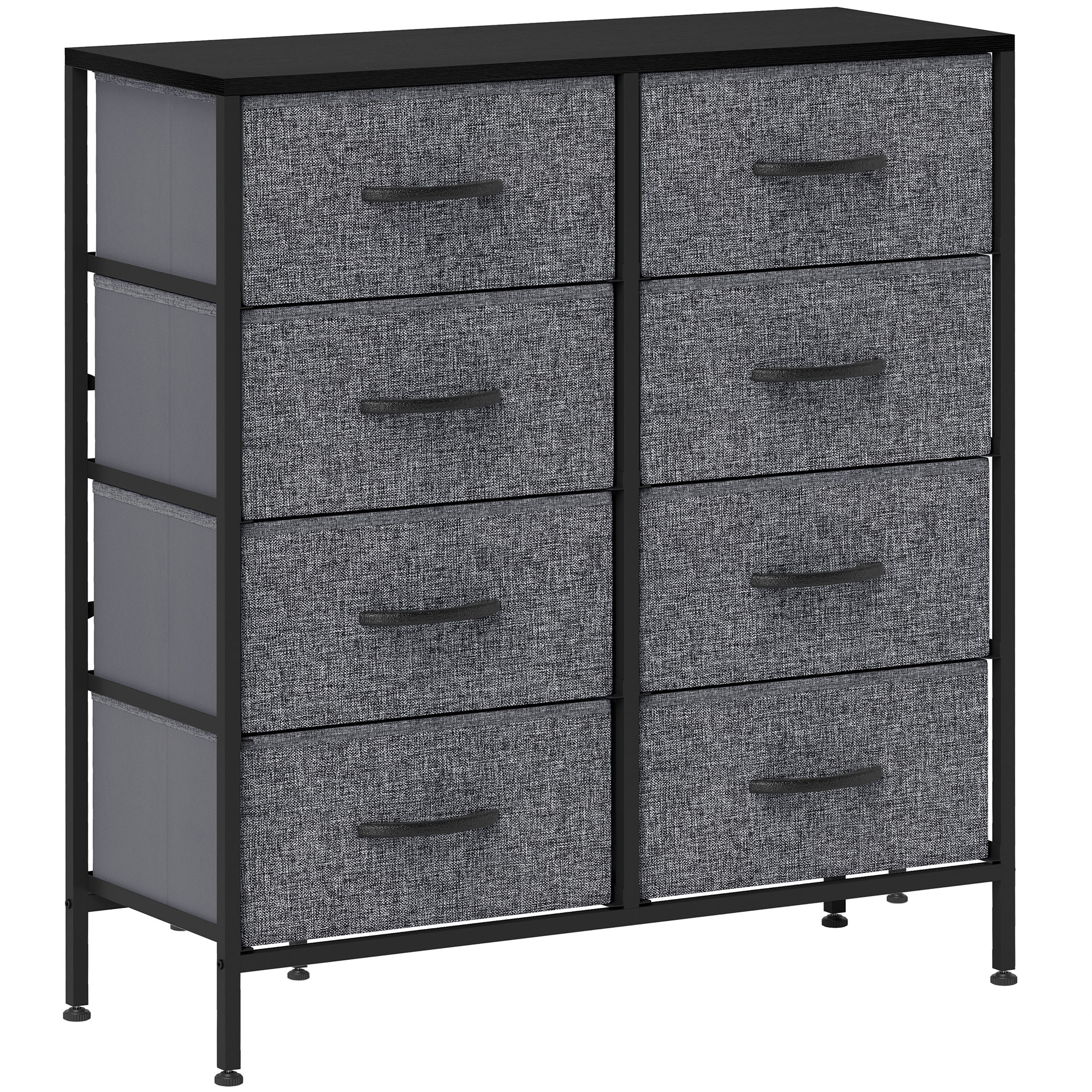 Fabric Chest Of Drawers,Industrial Bedroom Dresser With 8 Drawers,Steel Frame