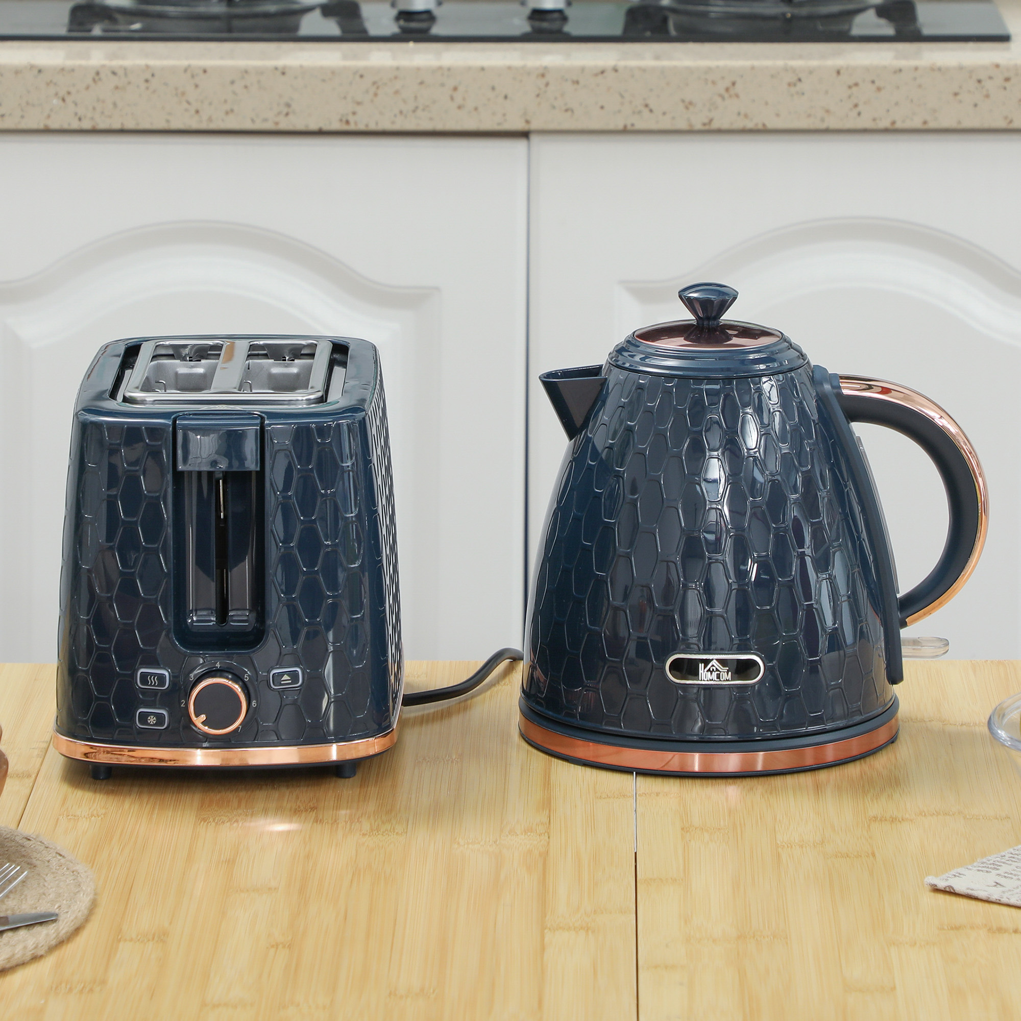 1.7L 3000W Fast Boil Kettle & 2 Slice Toaster Set,Kettle And Set With Auto Shut — image 5