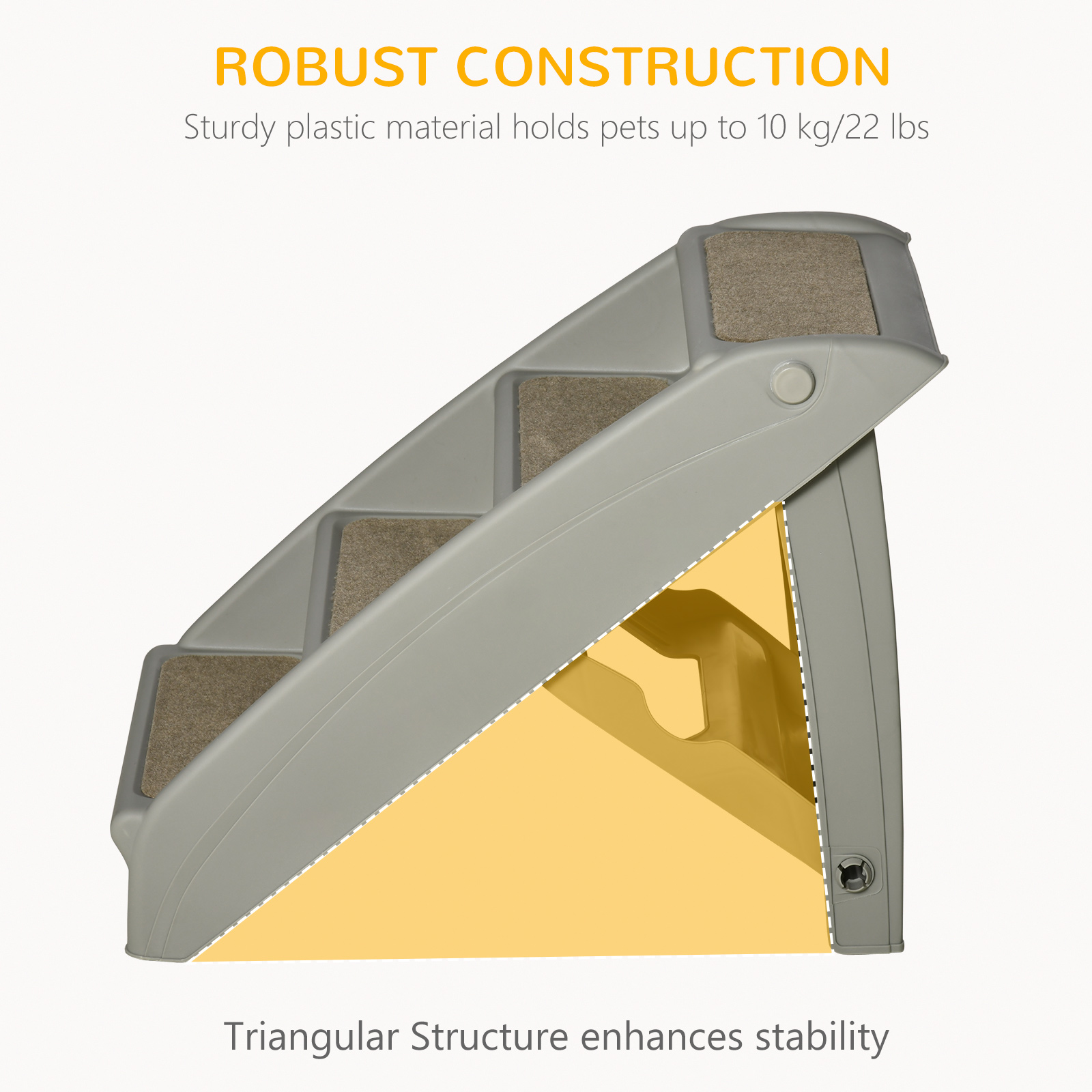 Foldable Four-Step Pet Stairs,for Cats,Small Miniature Dogs,with Non-Slip Mats — image 4