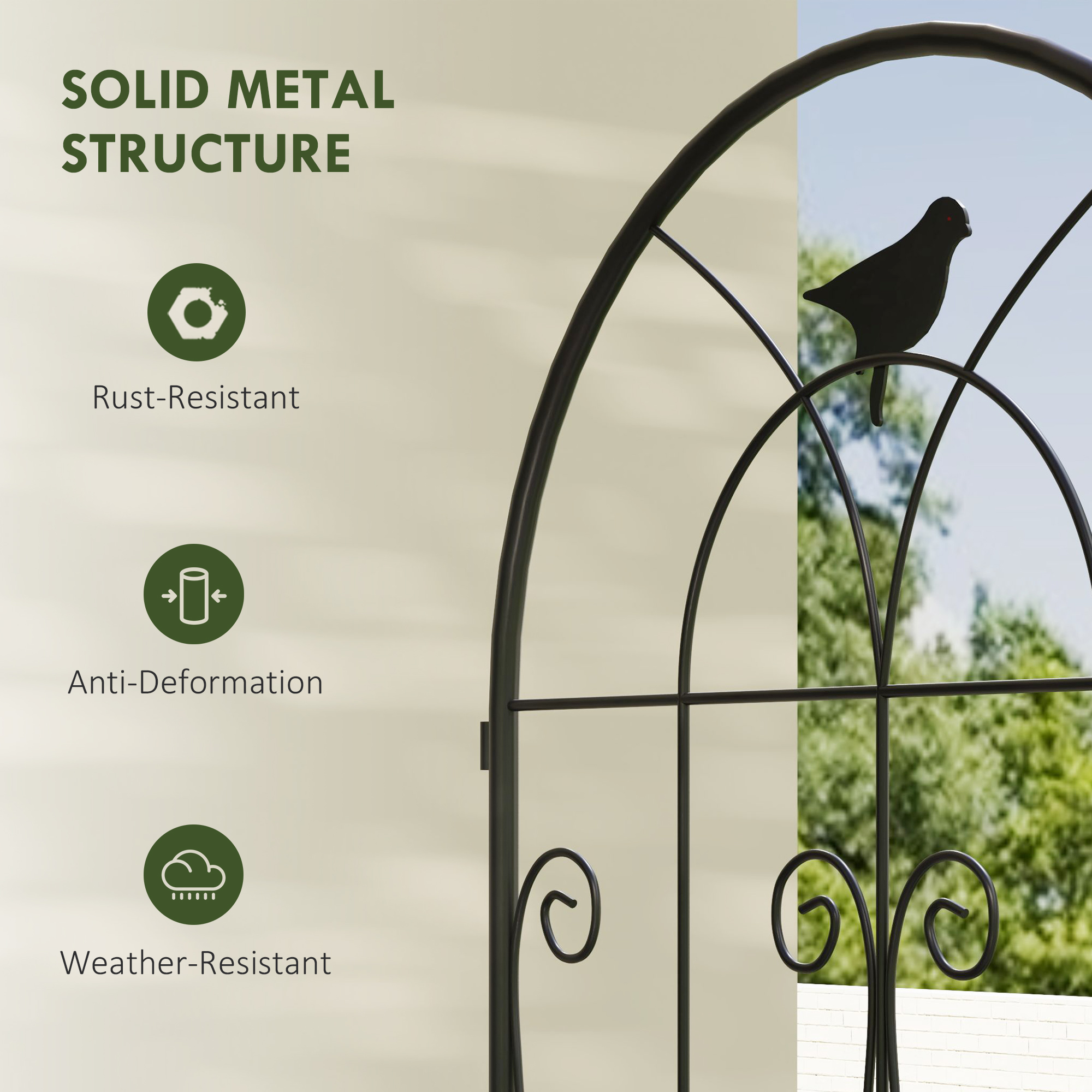 Set Of 2 Garden Trellis,Metal Fence Panels For Climbing