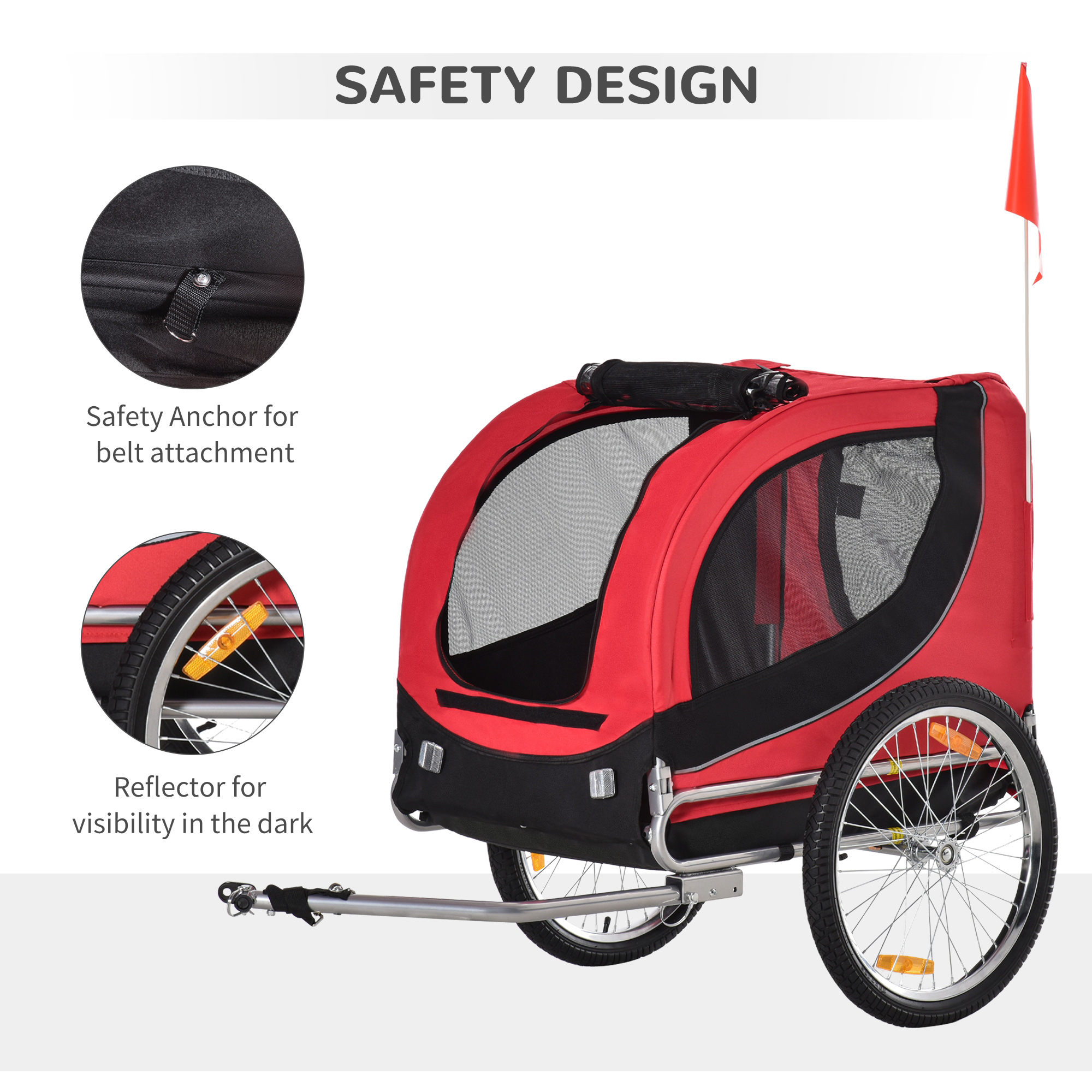 Steel Dog Bike Trailer Pet Cart Carrier For Bicycle Kit Water Resistant — image 4