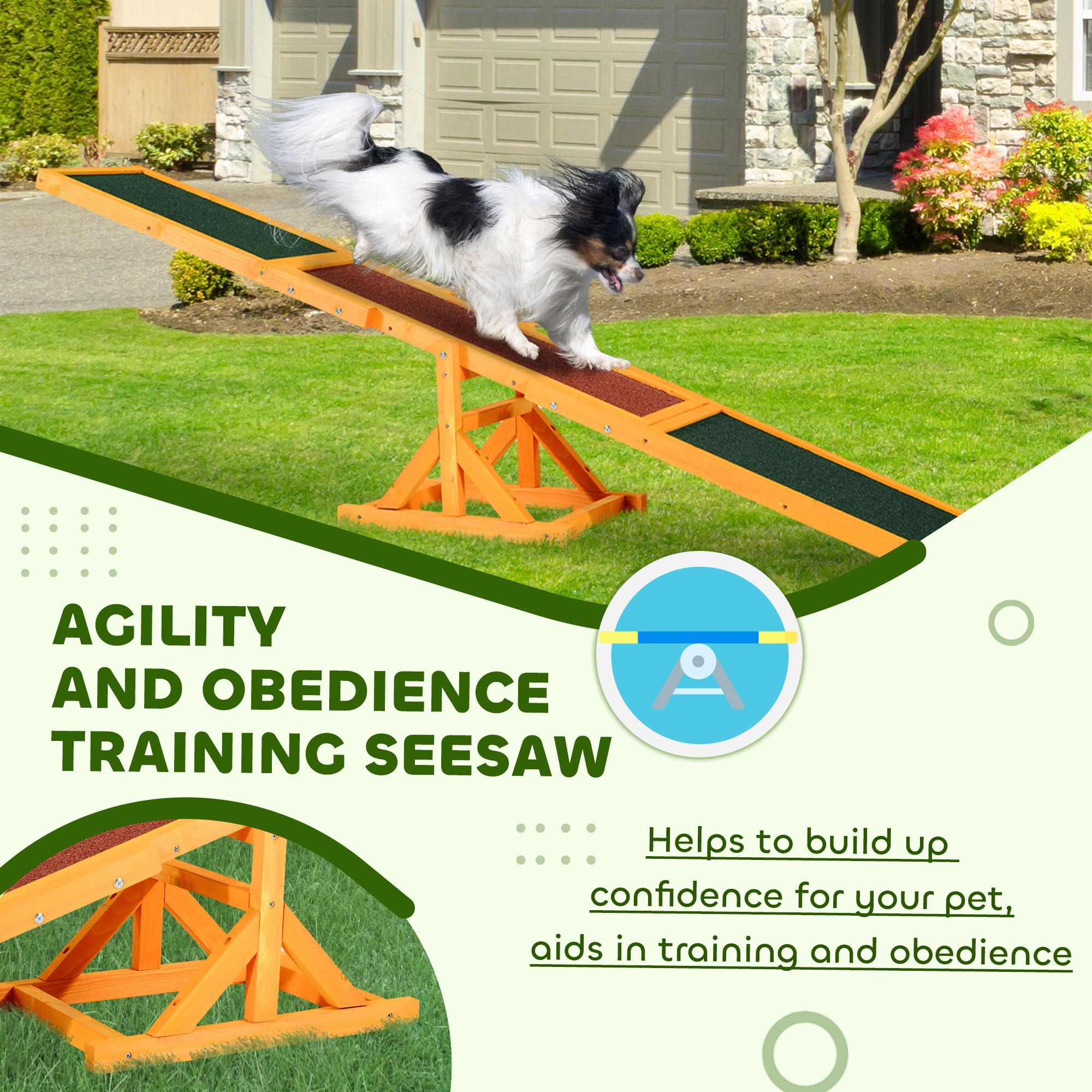 Wooden Pet Seesaw For Big Dogs,Dog Agility Equipment With Anti-Slip