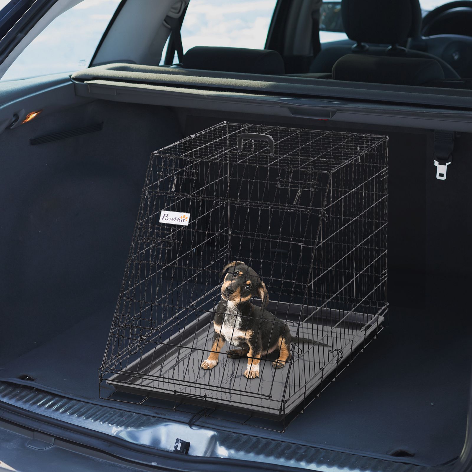 Trapeze Collapsible Dog Pet Travel Box Cage Removable Tray 93 X 58 X 65cm detail photo 9