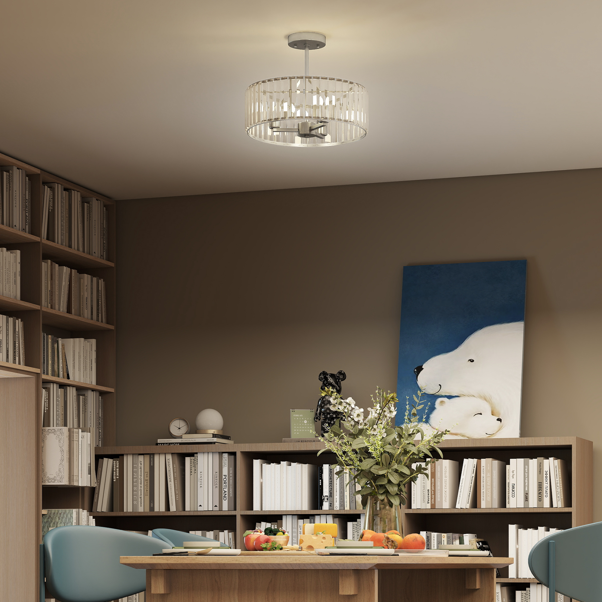 Crystal ceiling light fixture,semi flush mount modern