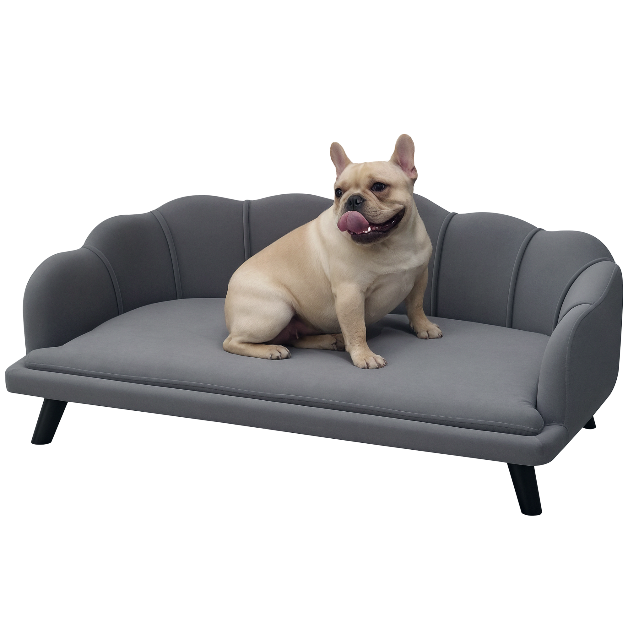 Dog Sofa,Pet Couch Bed For Medium,Large Dogs,with Legs,Cushion-Grey — image 2
