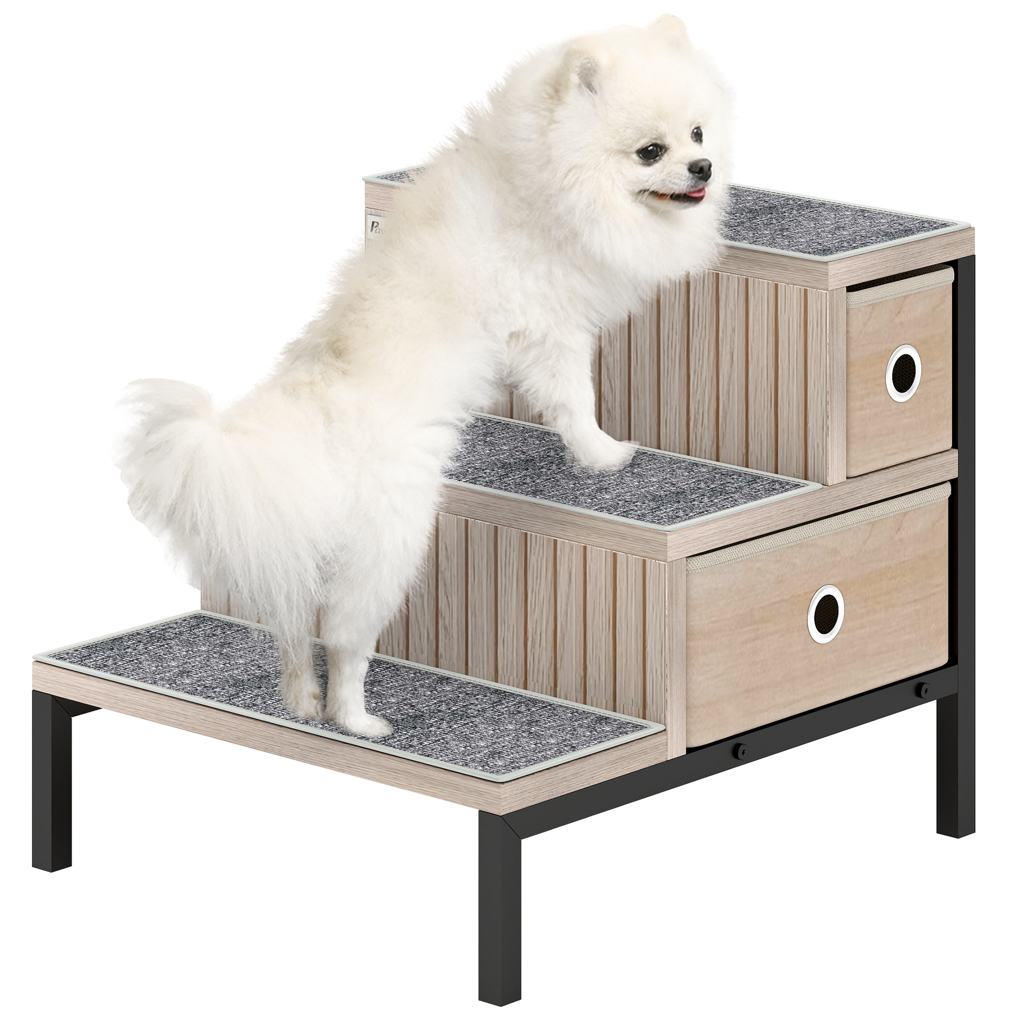 Dog Stairs With Storage,Non-Slip Cover,Pet Steps For Small Dogs & Older — image 3
