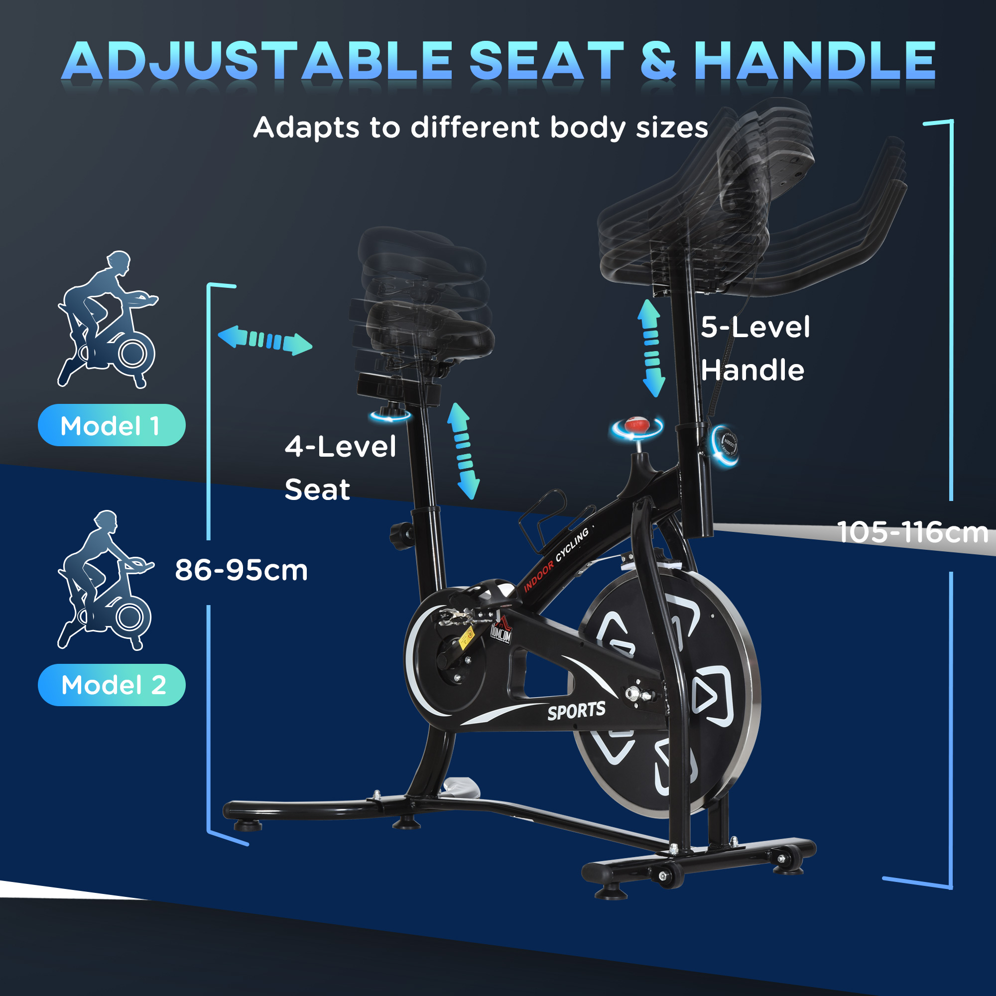 Indoor Stationary Exercise Bike 6kg Flywheel Fitness Cardio Workout Trainer — image 2