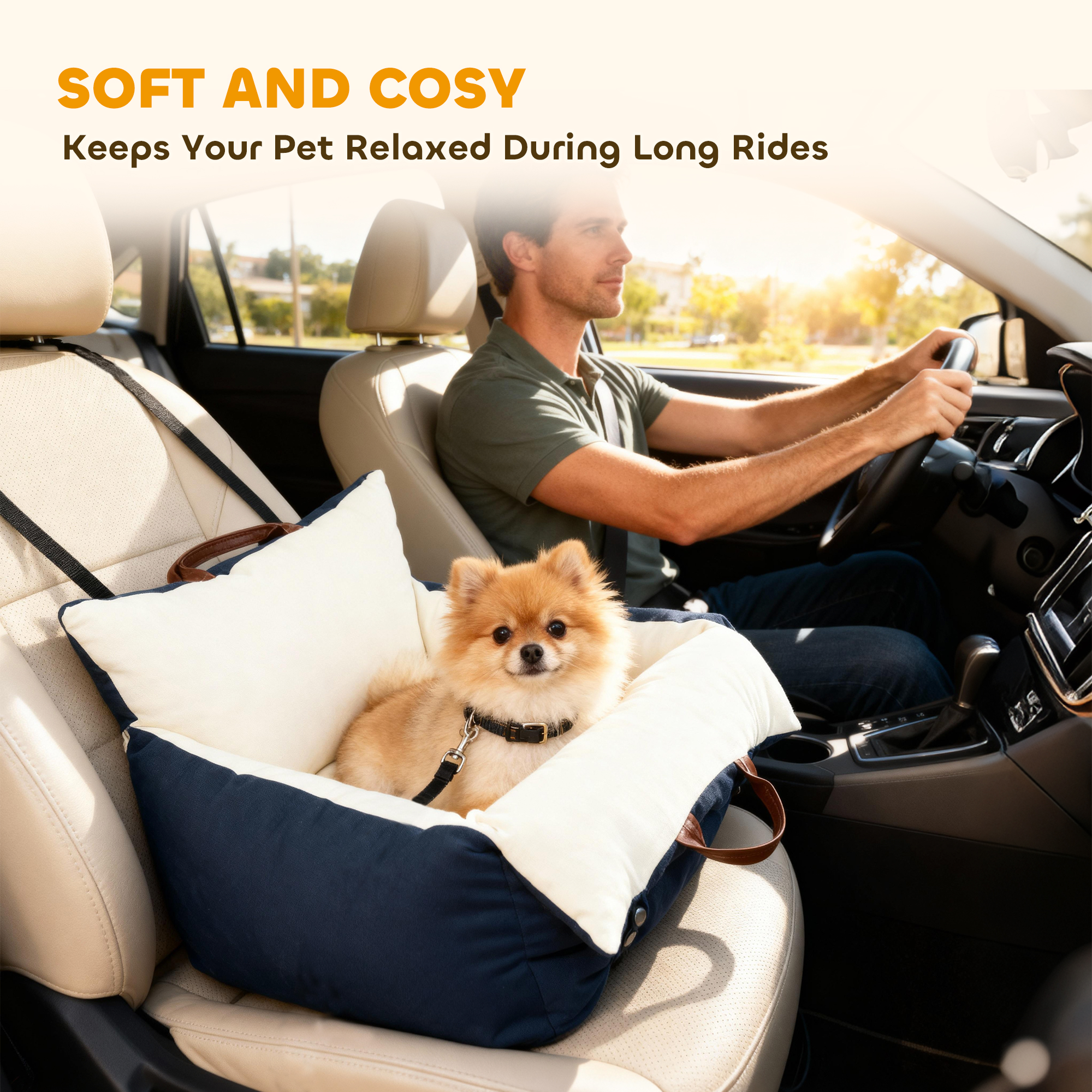 Dog Car Seat,Cosy Pet Booster Seat For Small Under 5 KG,Portable Travel Bed — image 5