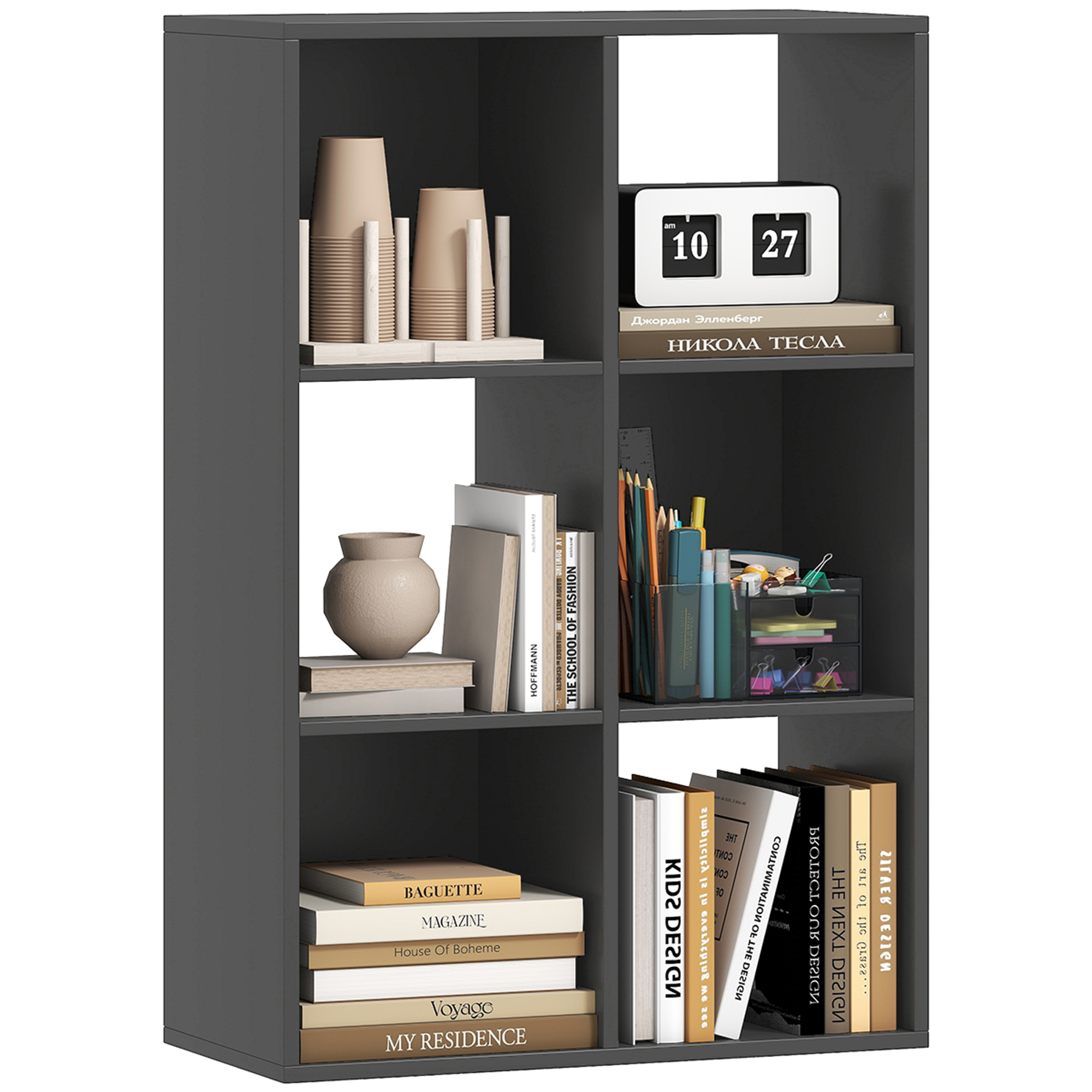 6-cube bookshelf-black