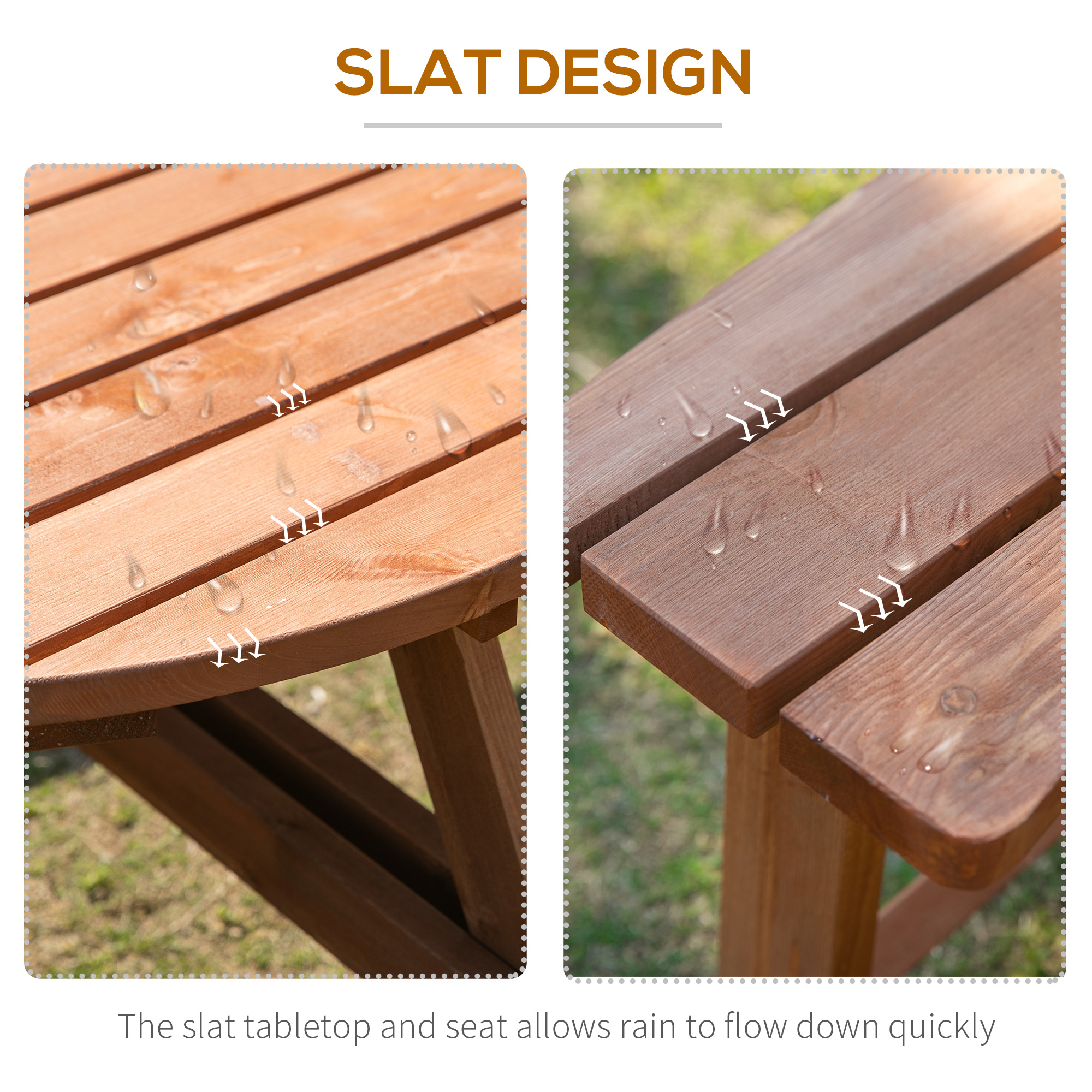 8-Seater Wooden Picnic Set-Fir Wood — image 2