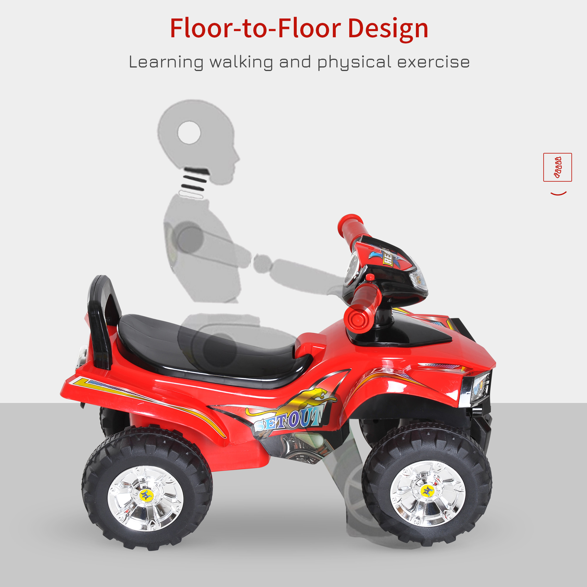 Kids Children Ride-on Toy Off Road Style Quad Bike Racing Car NO POWER 4 Wheels — image 2