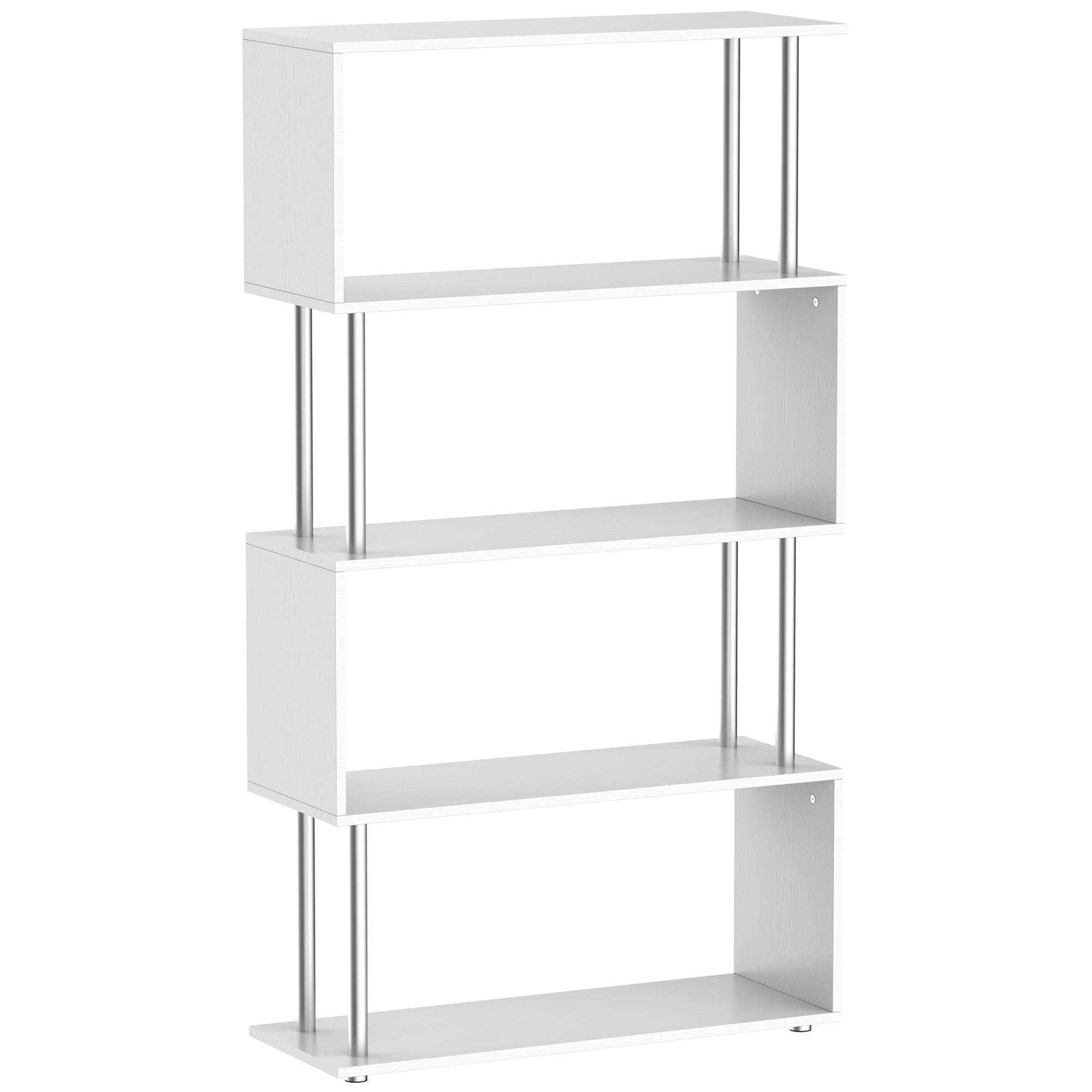 S Shape Bookcase,5 Tiers Bookshelf,Modern Freestanding Storage Shelf For Home — image 4