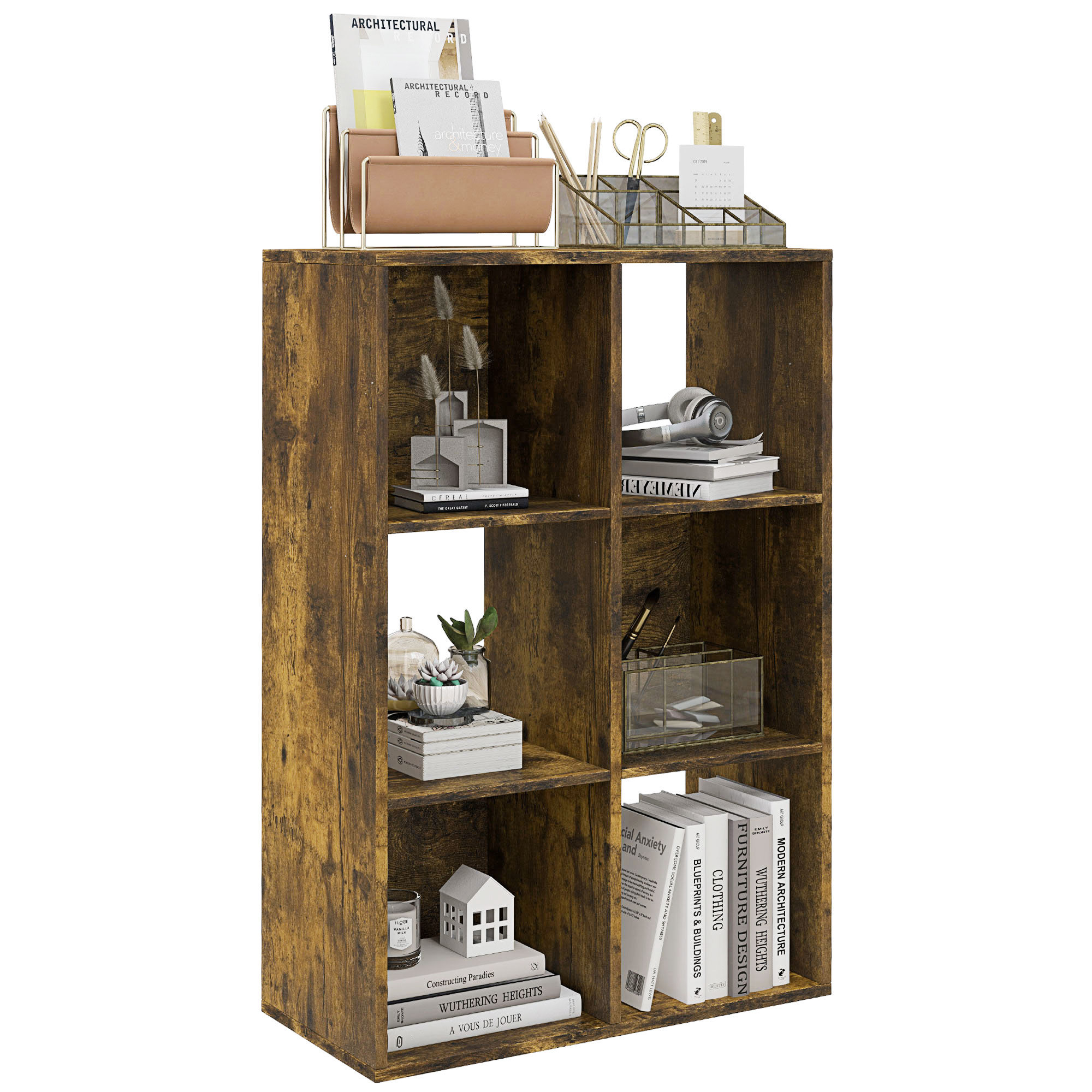 6-Cube Bookshelf-Rustic Brown — image 5