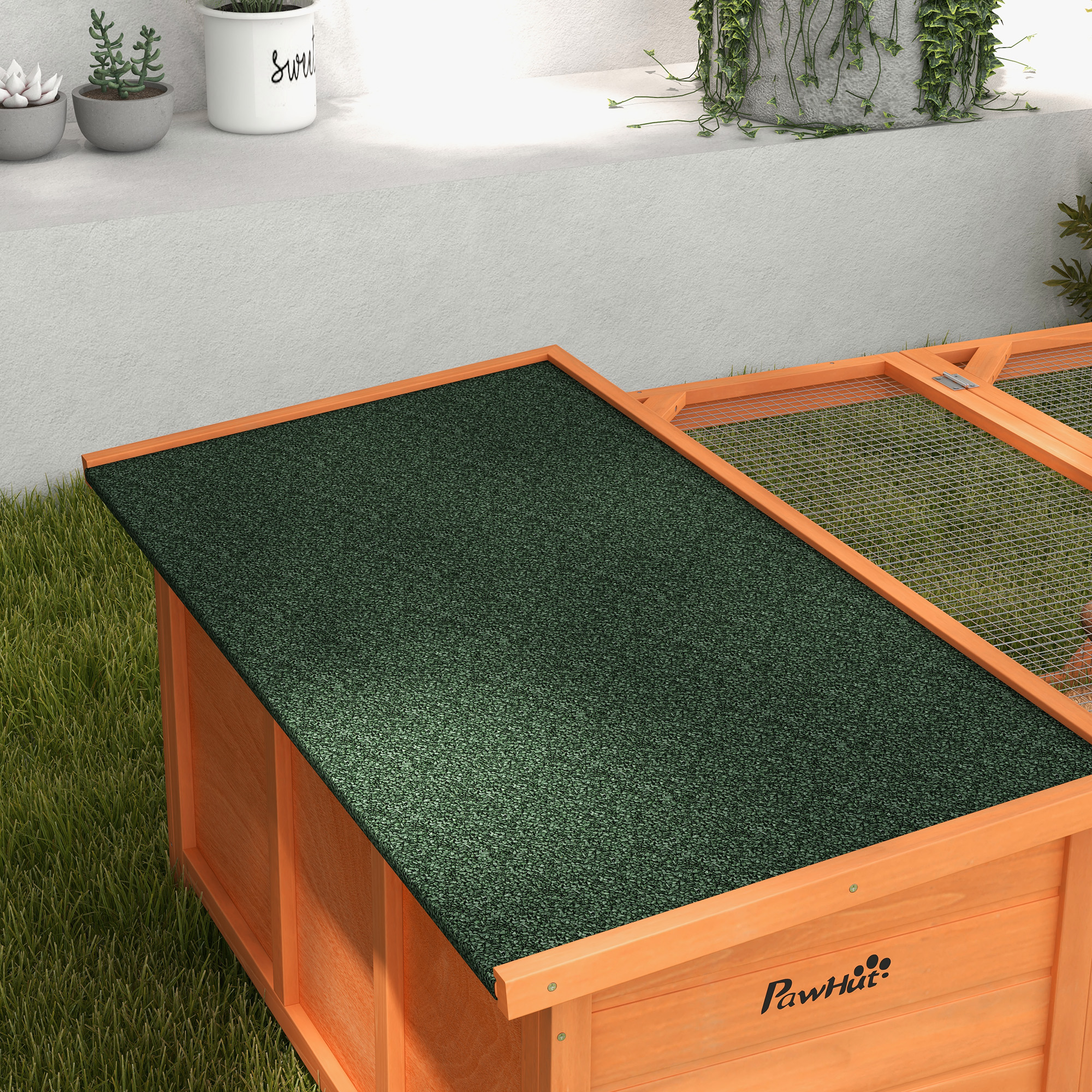 Rabbit Hutch Outdoor Guinea Pig With Run Small Animal Off-ground Duck House — image 2