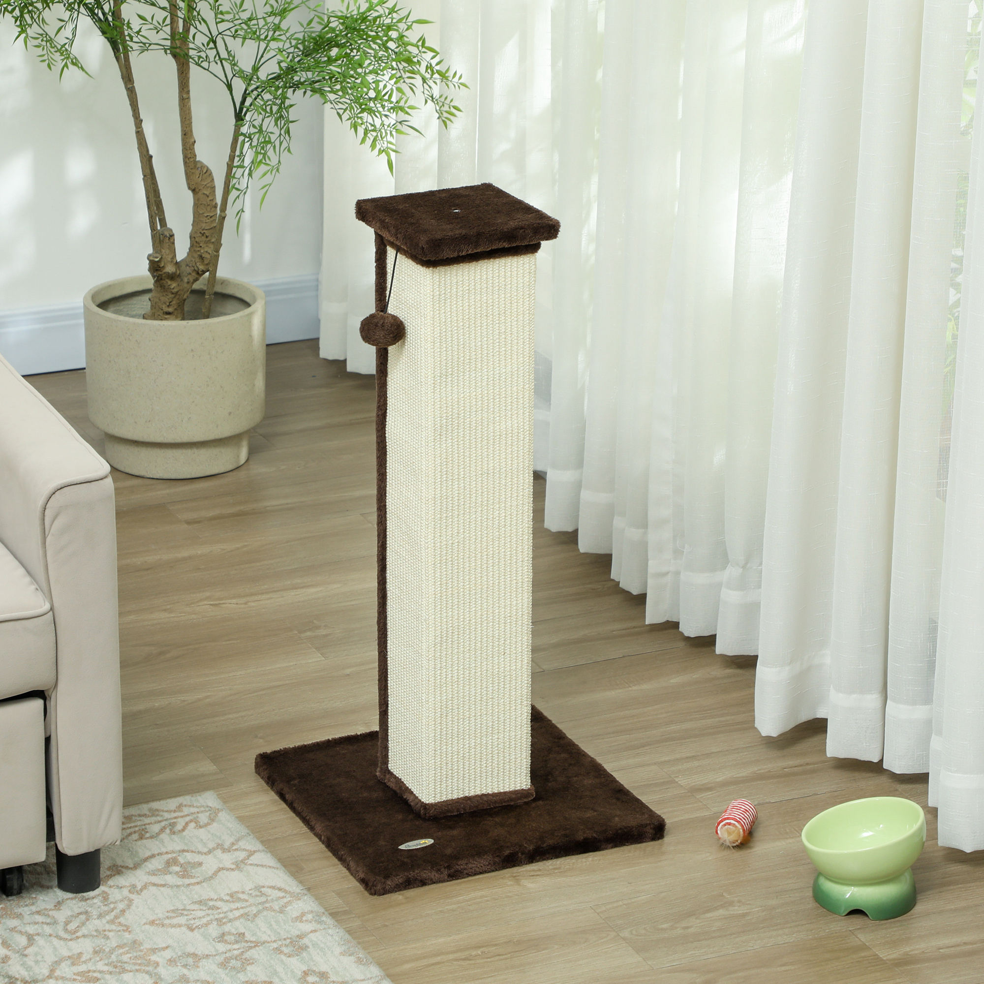 81cm Cat Scratcher,Vertical Full Scratcher W/ Natural Sisal Rope,Hanging — image 3