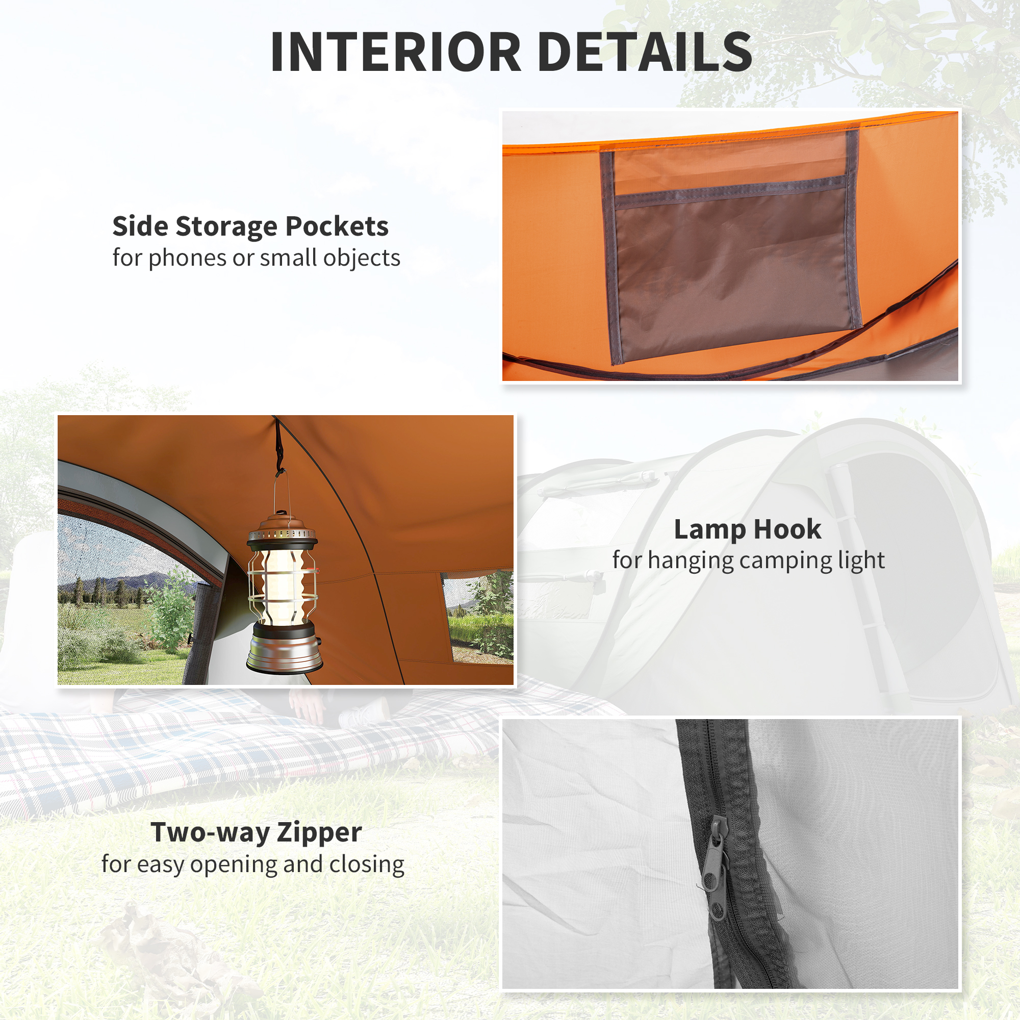 4 Person Pop-up Camping Tent Family With Ground Sheet,4 Windows And Portable — image 3