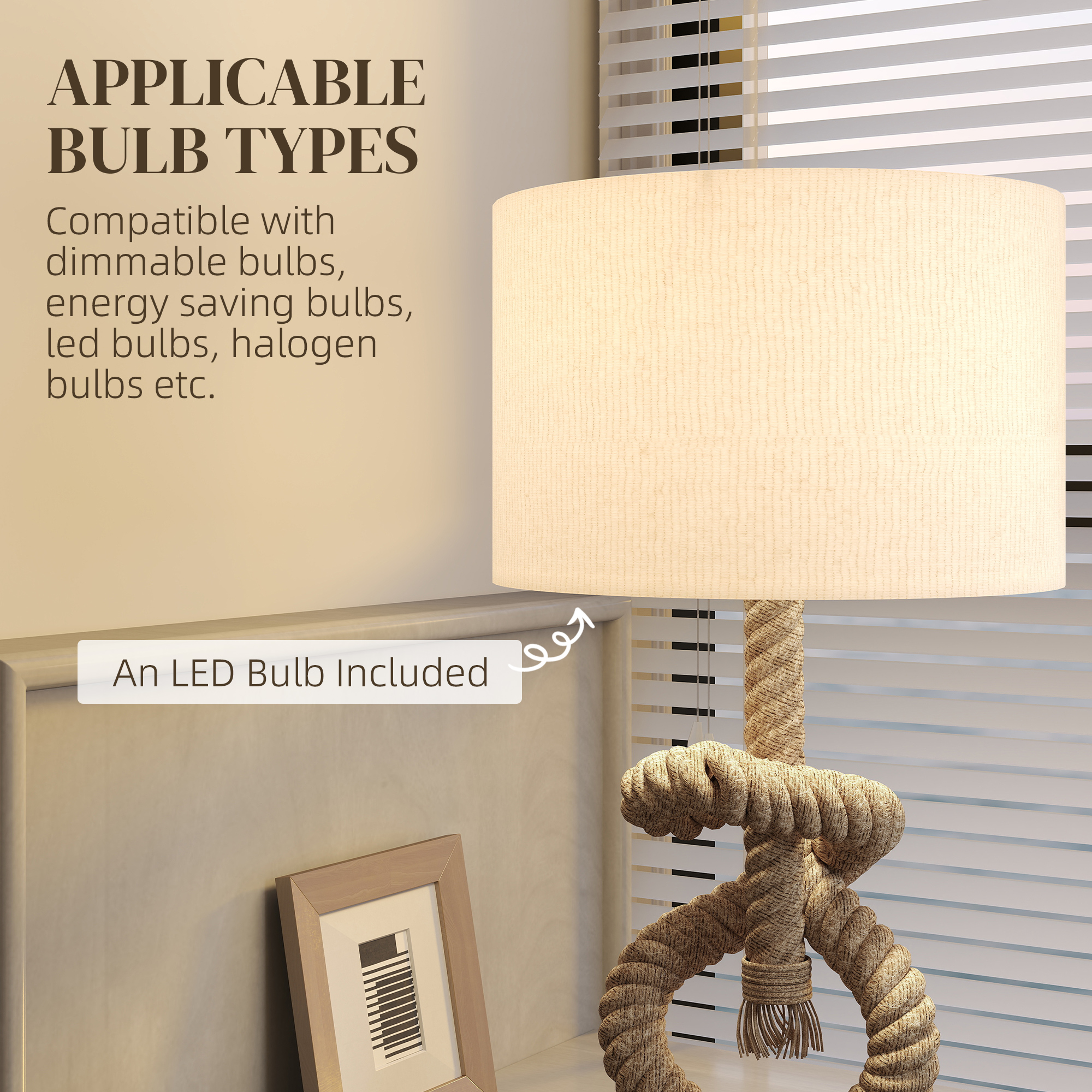 Nautical LED Table Lamp With USB Charging Port,Bedside Desk For Bedroom,Living — image 4