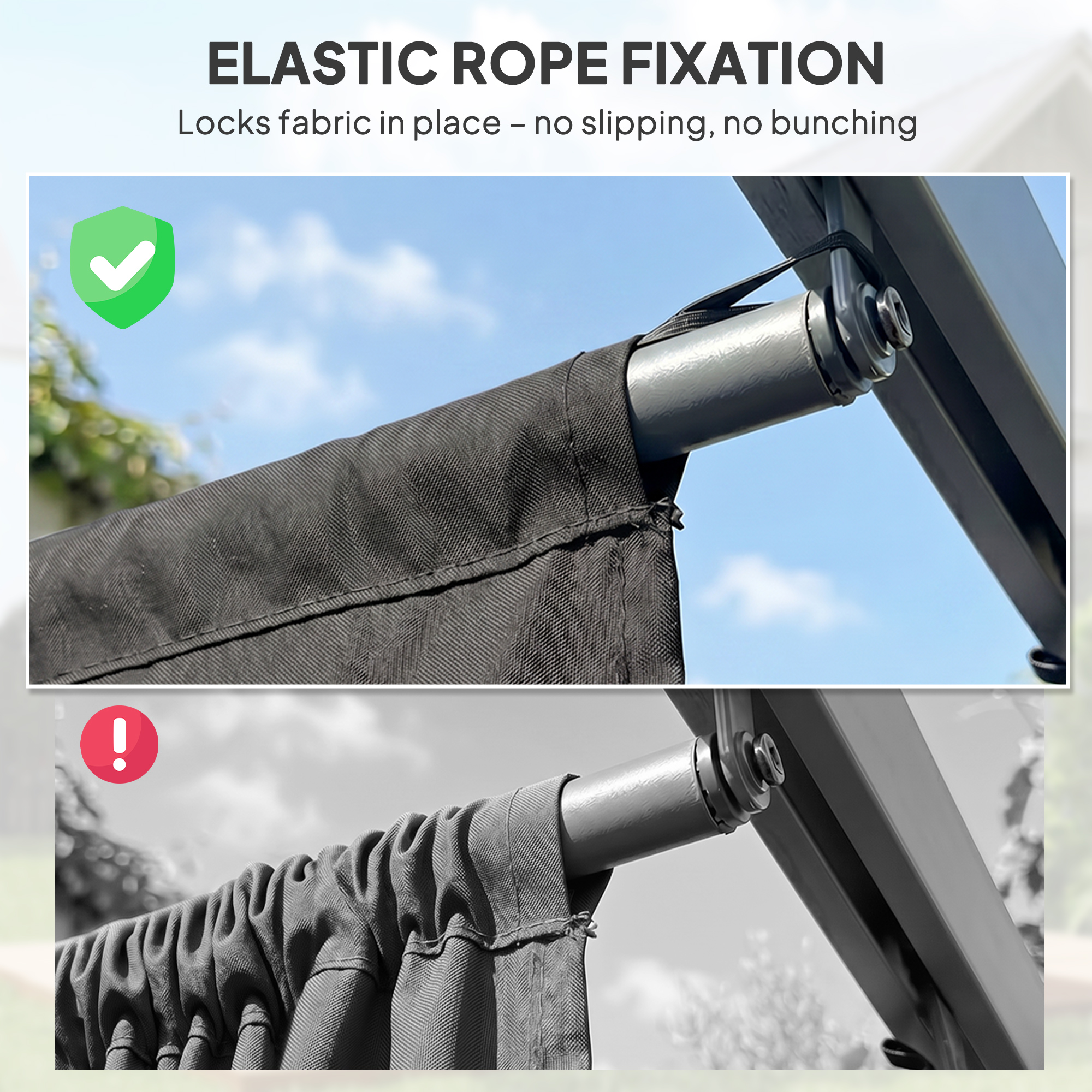 Retractable Pergola Cover,2.55 X 2.5 M Replacement Canopy Fabric For 3 X 3 M — image 4