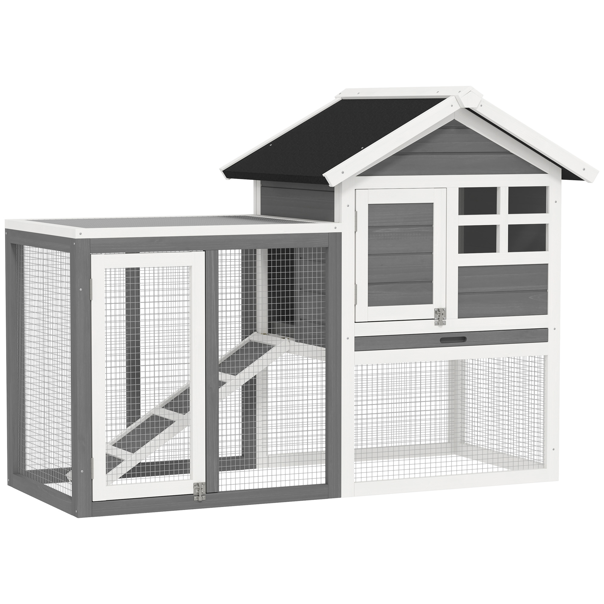 Rabbit Hutch Outdoor Wooden Guinea Pig Run Bunny Cage Small Animal House — image 3