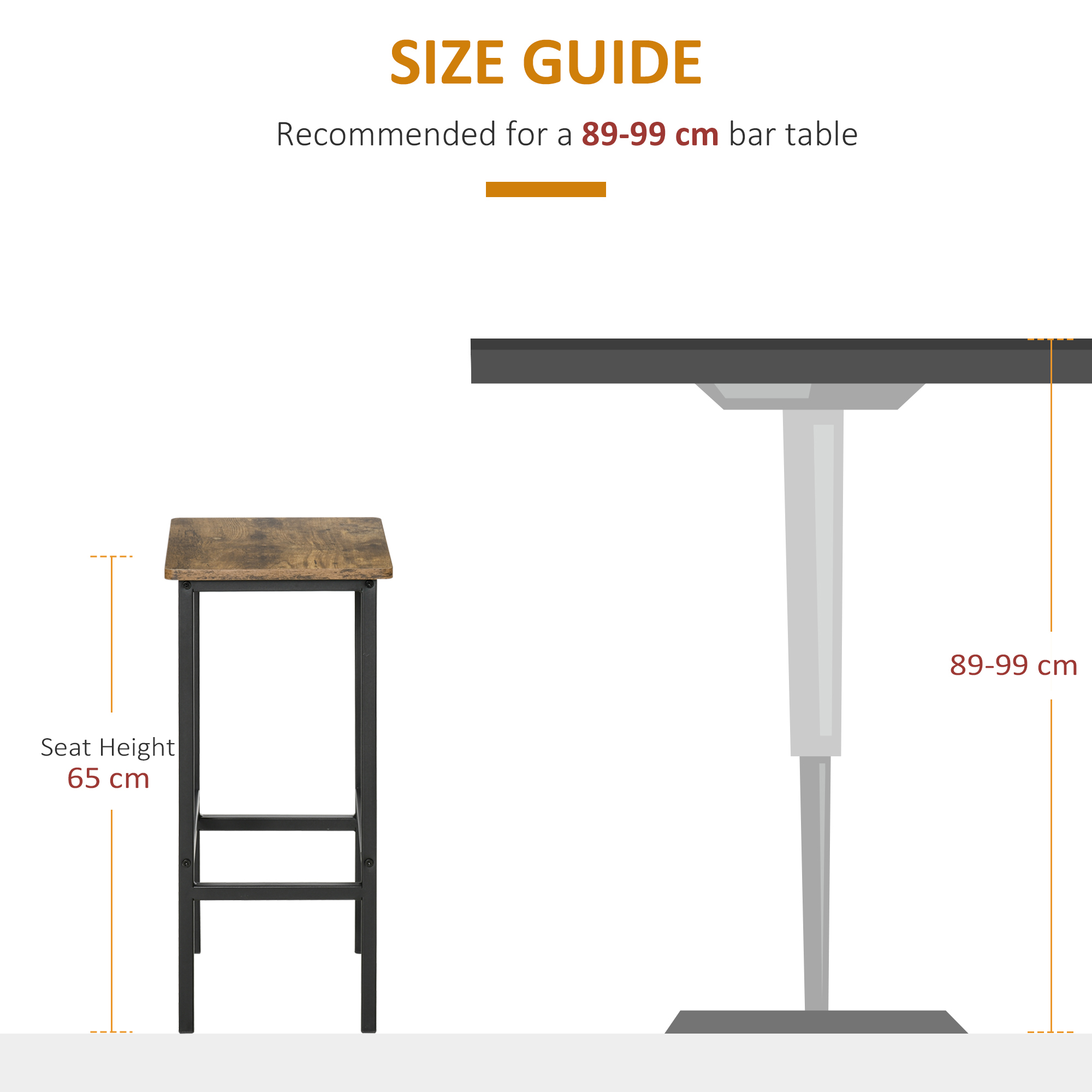 Industrial Bar Stools,Set Of 2 Kitchen Breakfast Chairs With Footrest,Counter — image 3