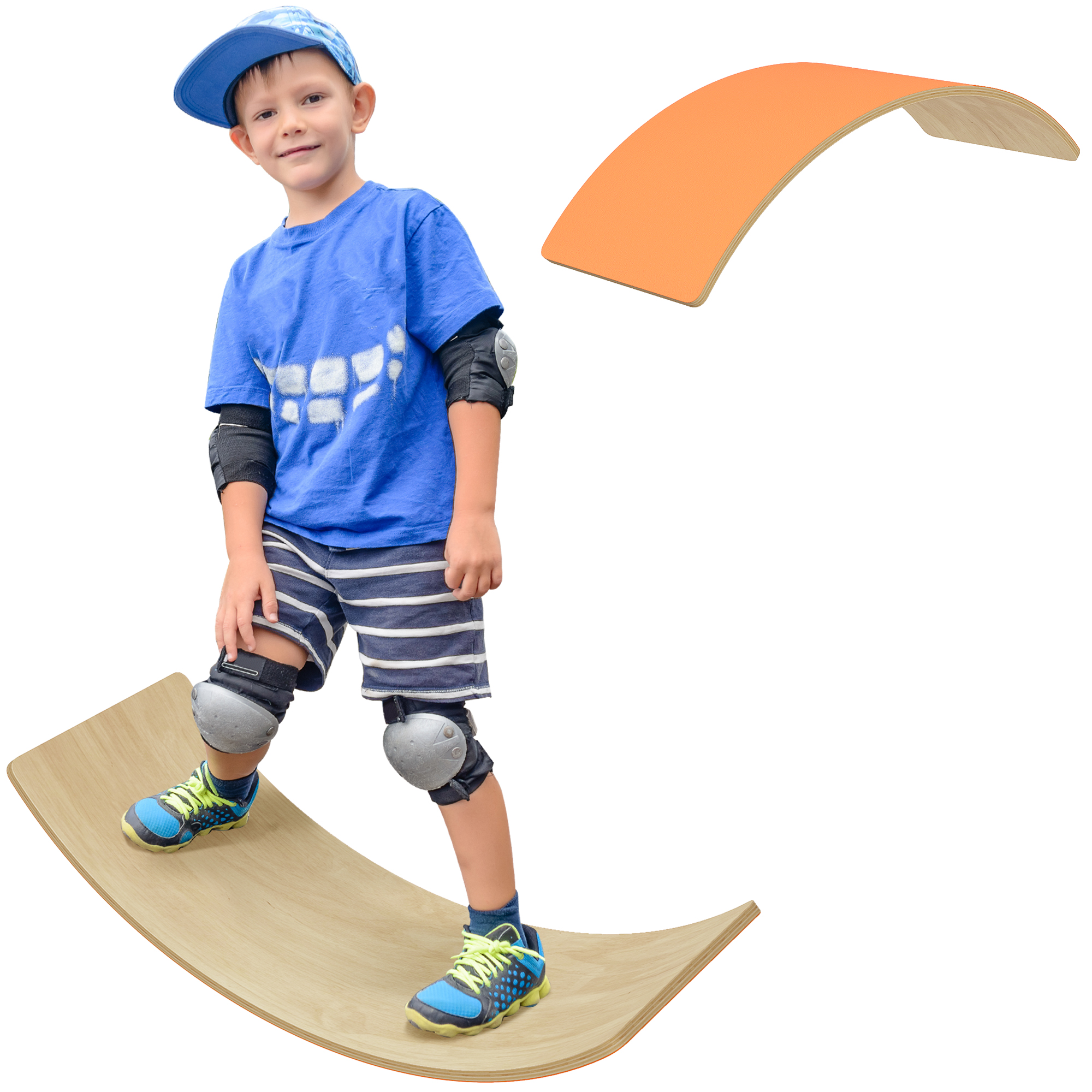 Wooden Balance Board For Kids,Wobble With Silent Felt Sensory Play,Orange — image 5