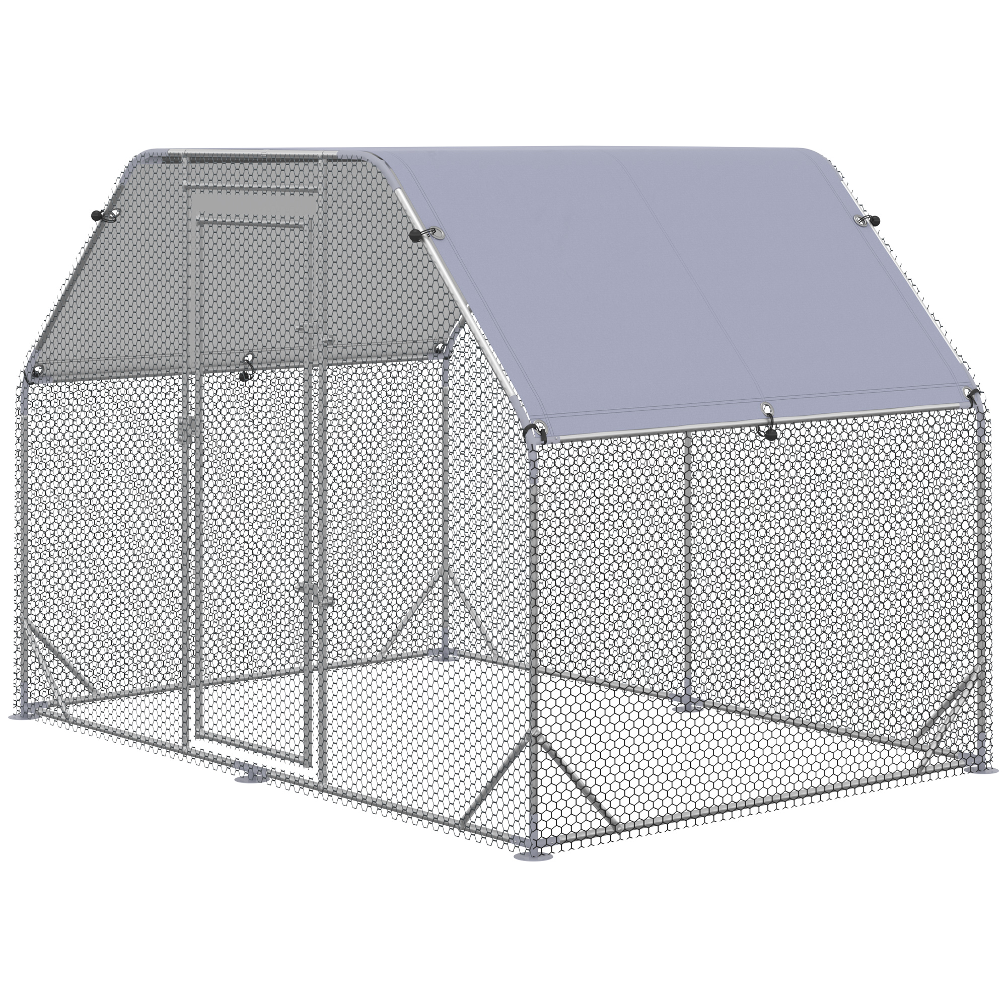 Walk In Chicken Run Coop Hen House Outdoor With Roof For 4-6 Chickens,280 X 190