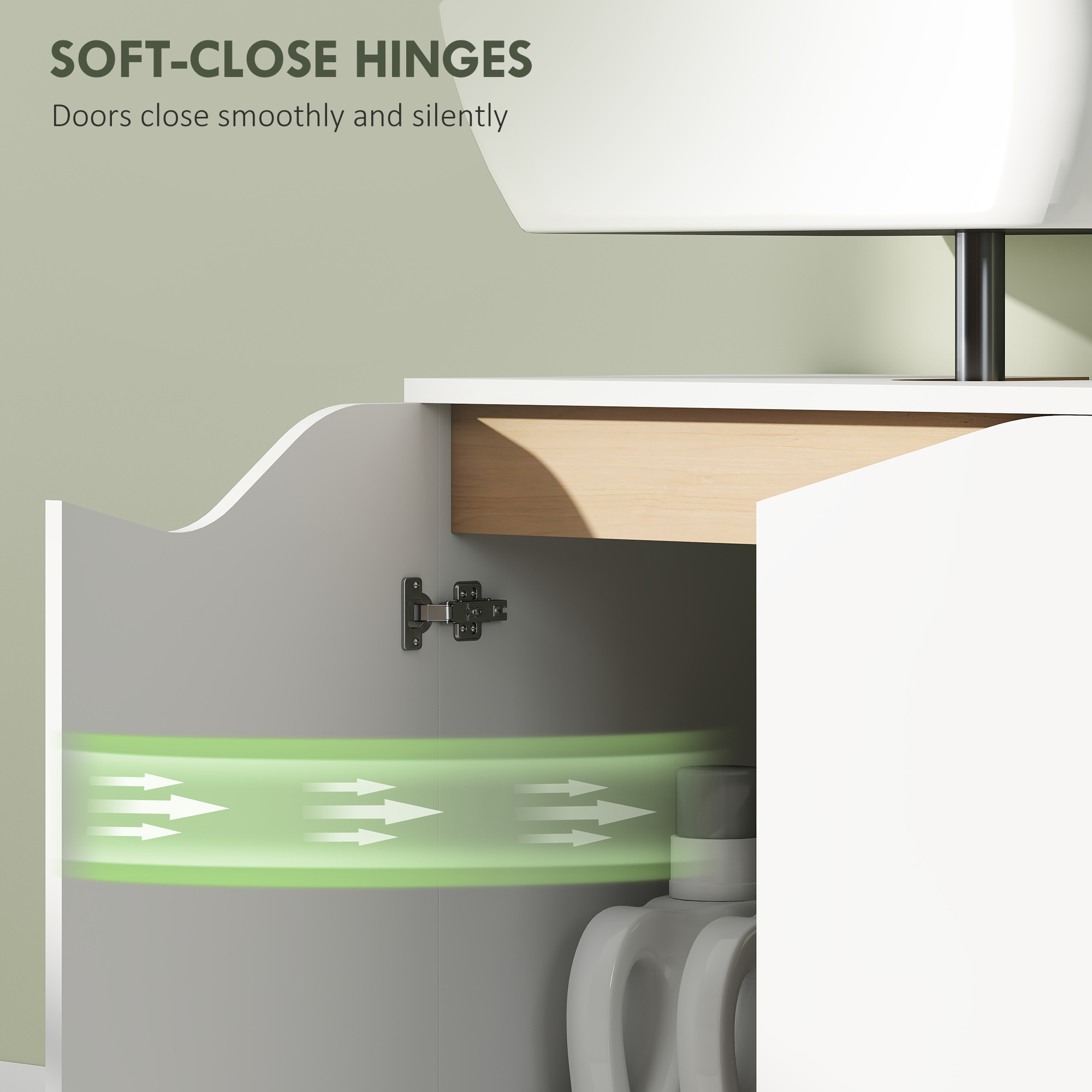 Under Sink Bathroom Cabinet,Bathroom Storage Cabinet With Soft-Close Doors,for — image 4