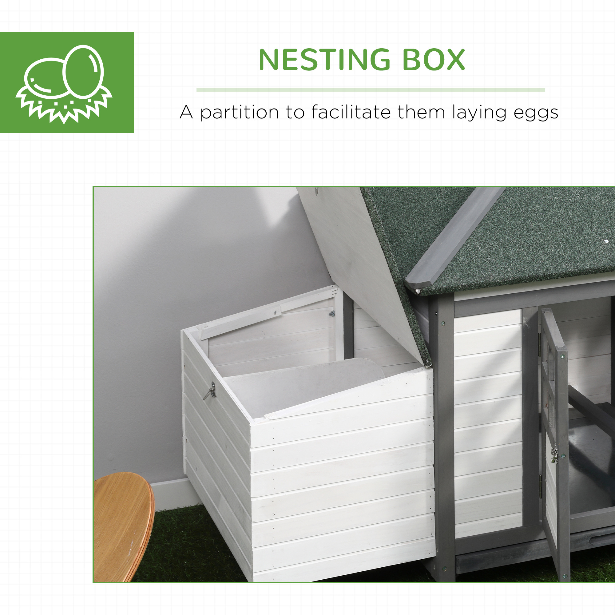 Chicken Coop Small Animal Pet Cage Nesting Box Outdoor Run Wooden — image 5