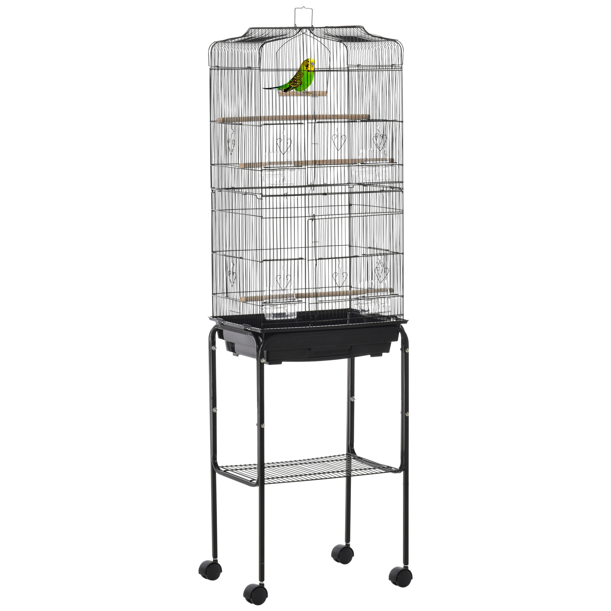 Bird Cage Budgie Cages For Finch Canary Parakeet With Stand Wheels Slide-out — image 2