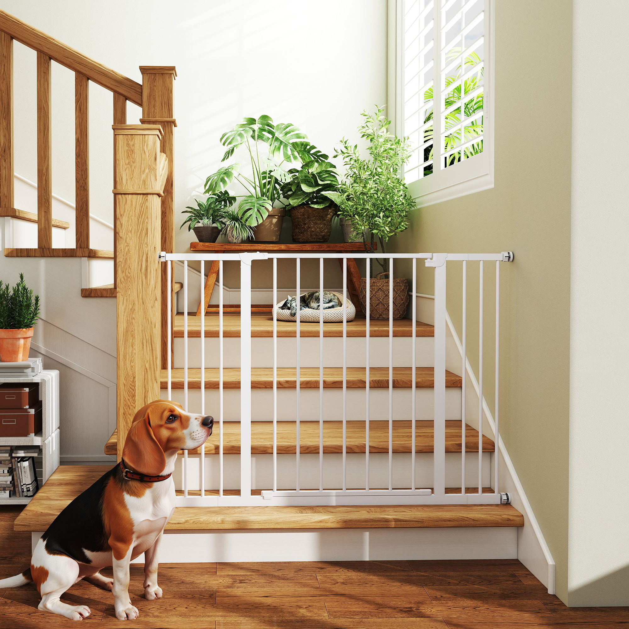 Dog Gate Pet Safety Stair Barrier Pressure Fit Adjustable 76-82/86-97/101-107 — image 4