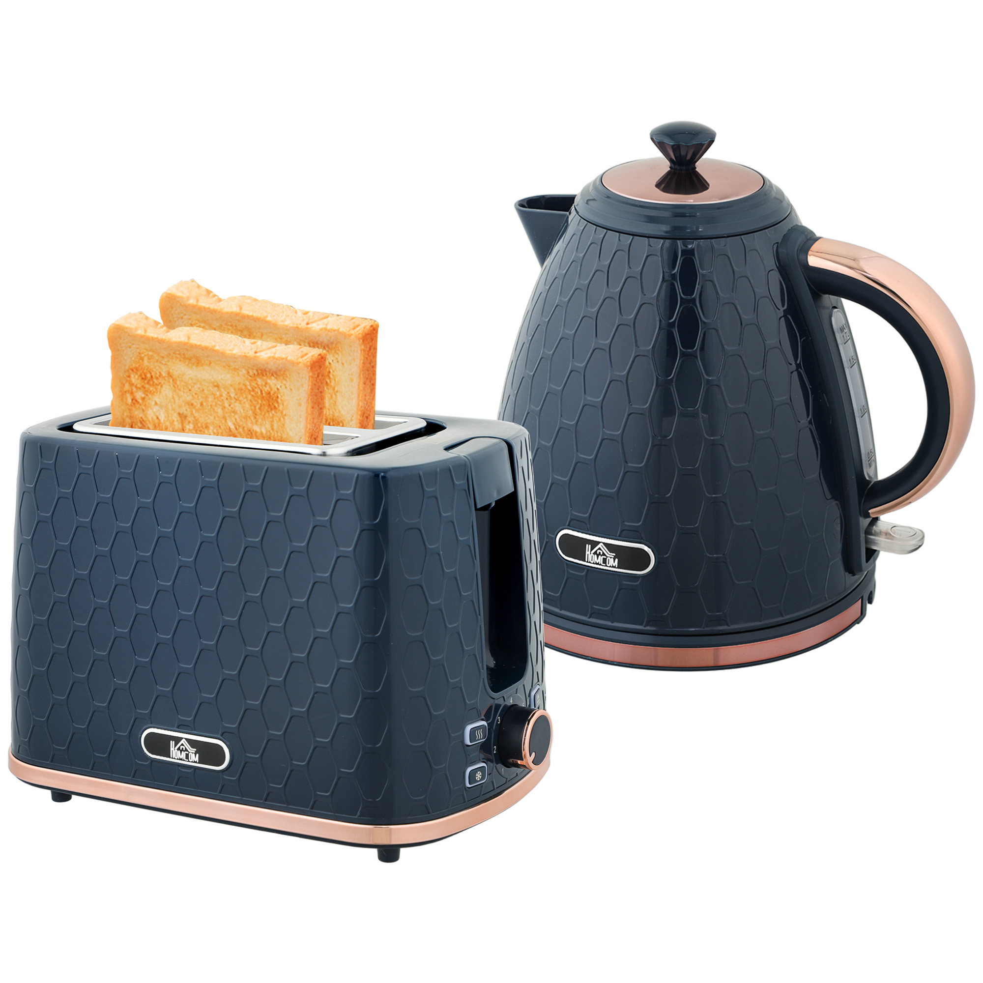 1.7L 3000W Fast Boil Kettle & 2 Slice Toaster Set,Kettle And Set With Auto Shut — image 2