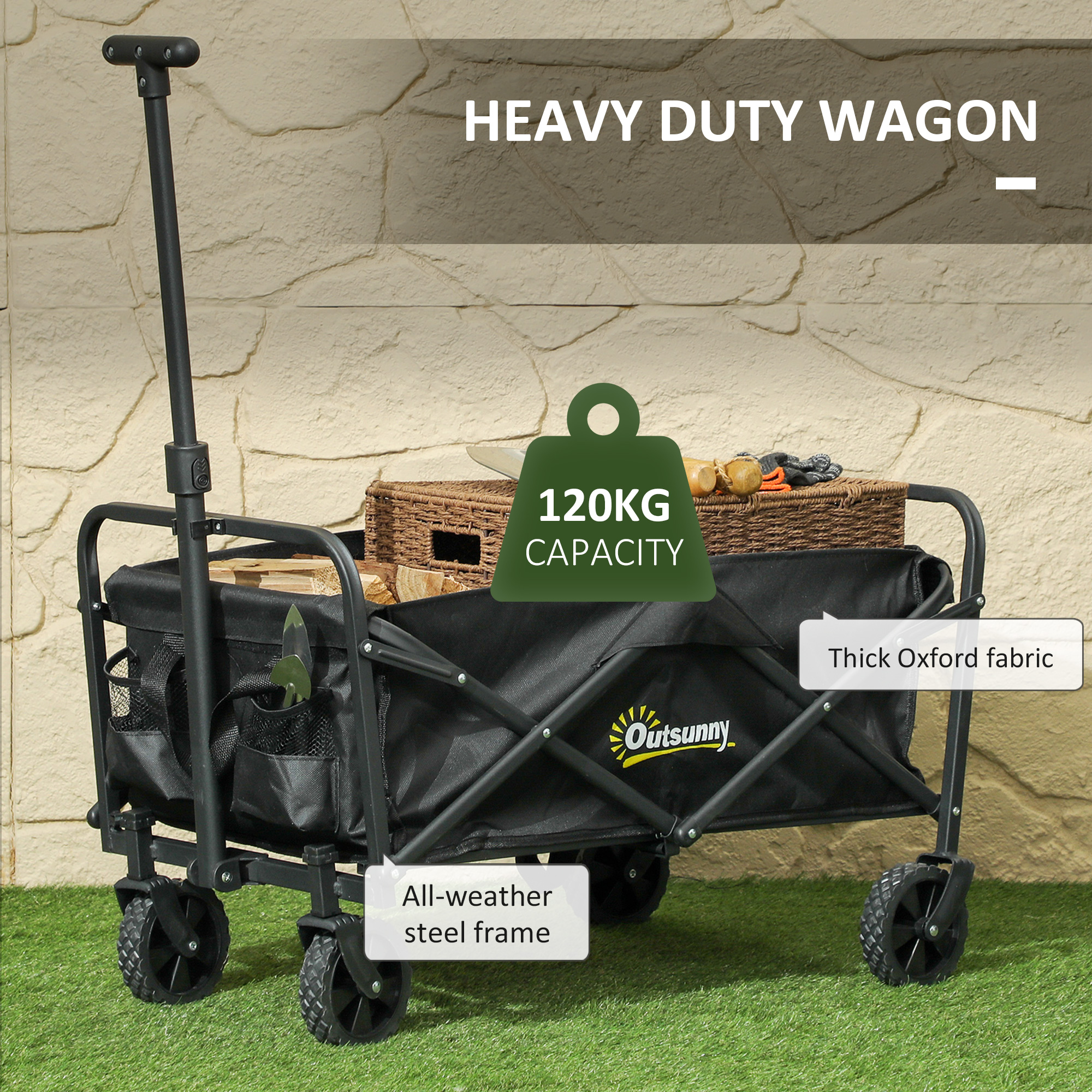 62L Festival Trolley On Wheels,Garden Folding Trolley