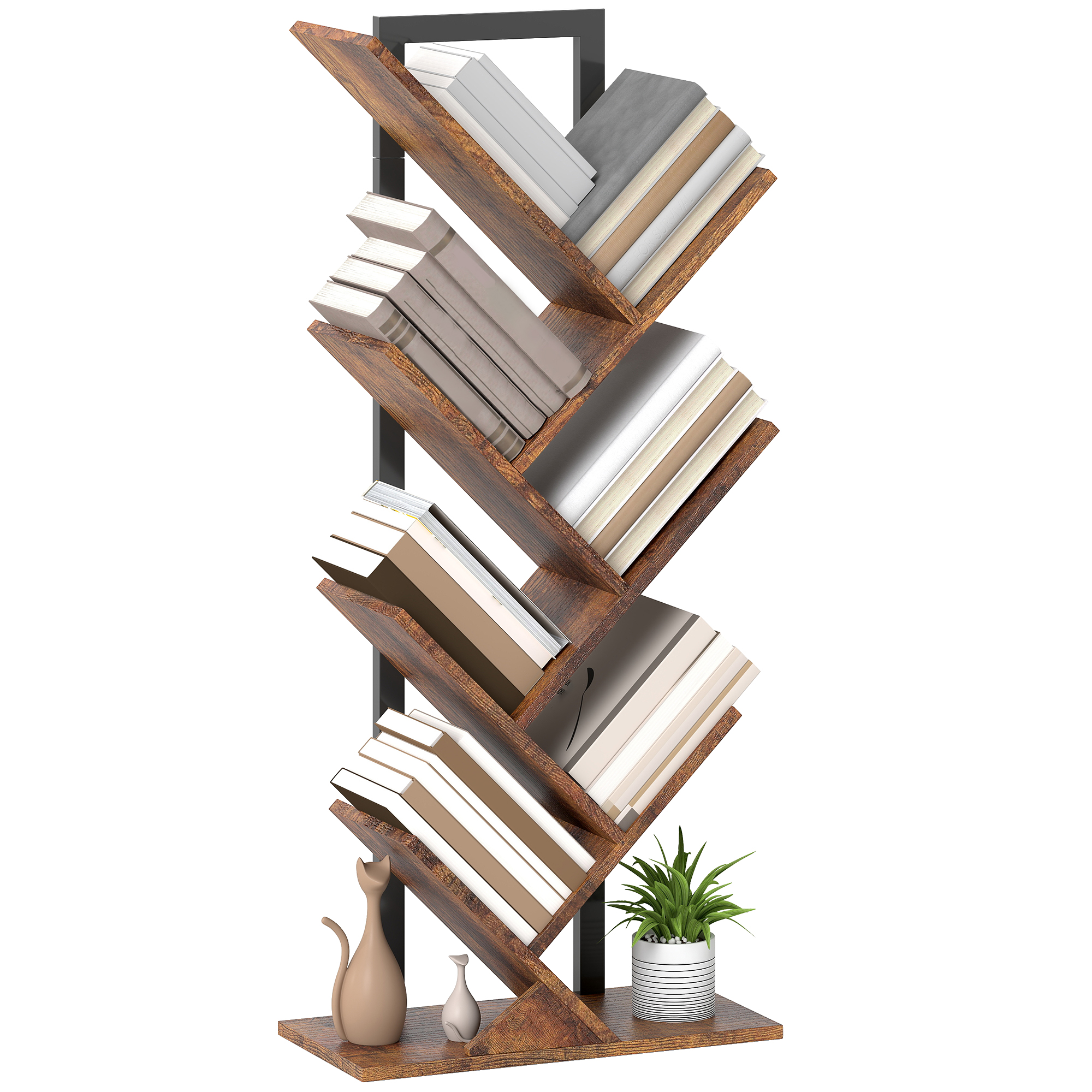 Six-Section Tree Bookcase-Wood-Effect — image 4