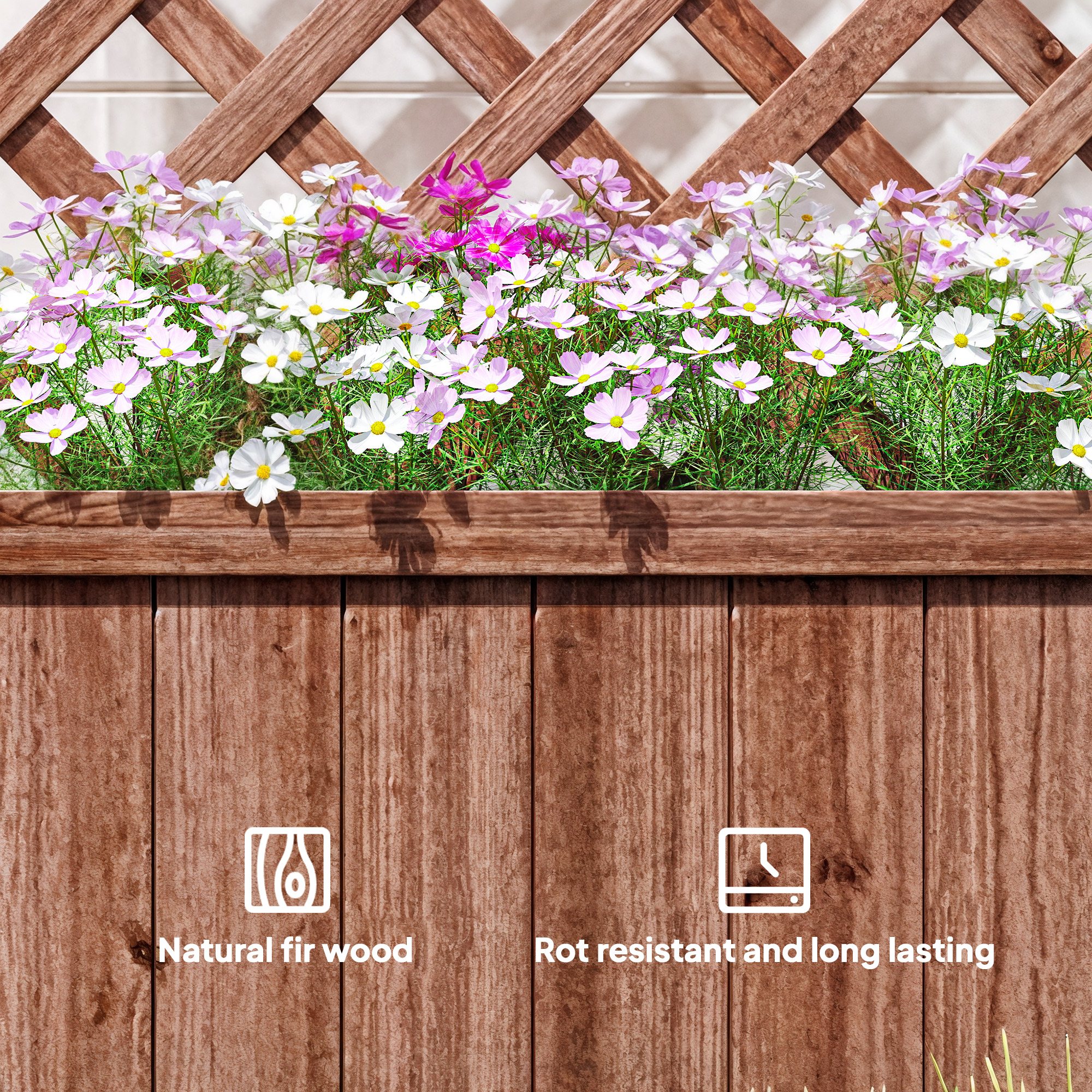 Garden Planter With Trellis,45L Raised Bed For Climbing — image 5