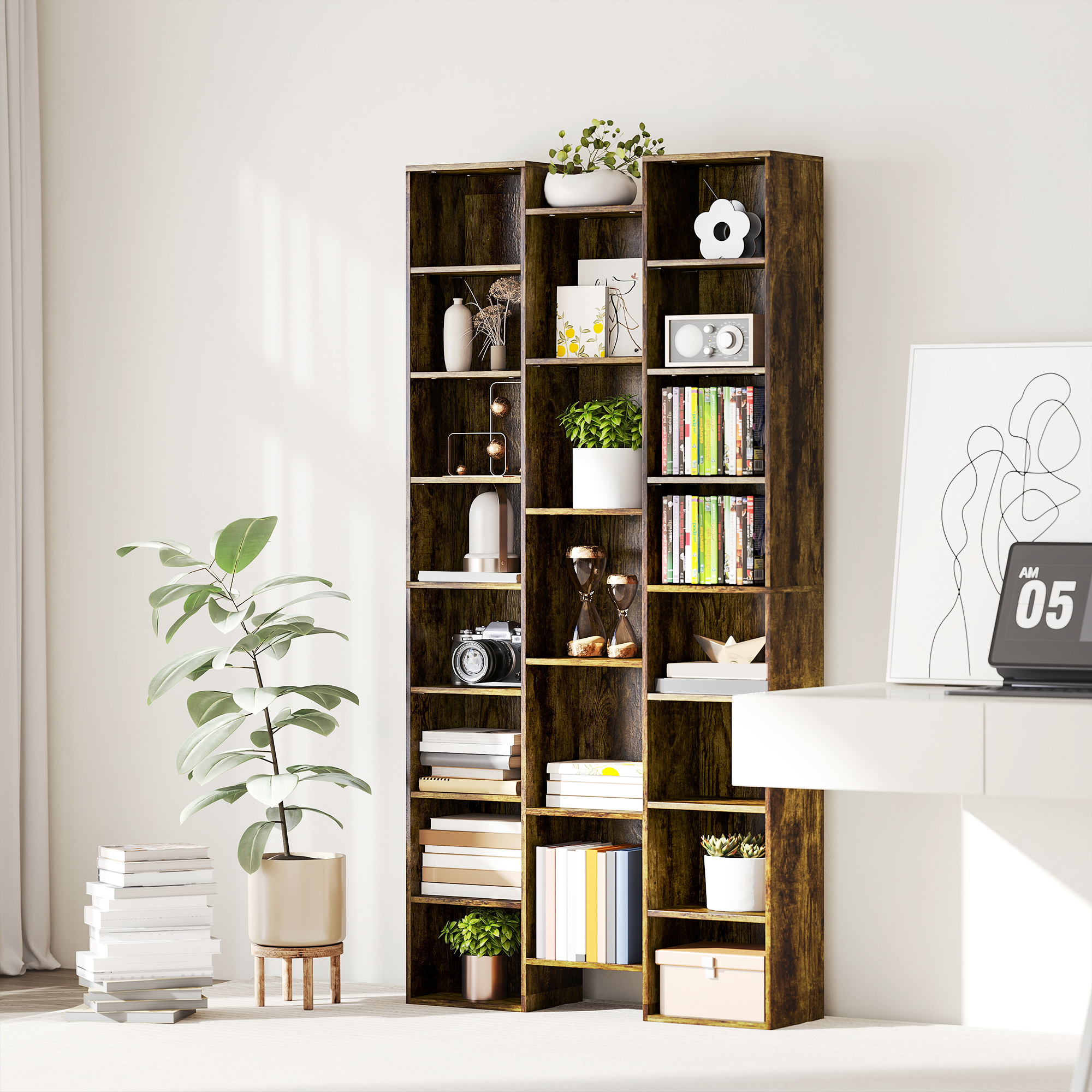 21-Compartment Bookshelf-Brown — image 4