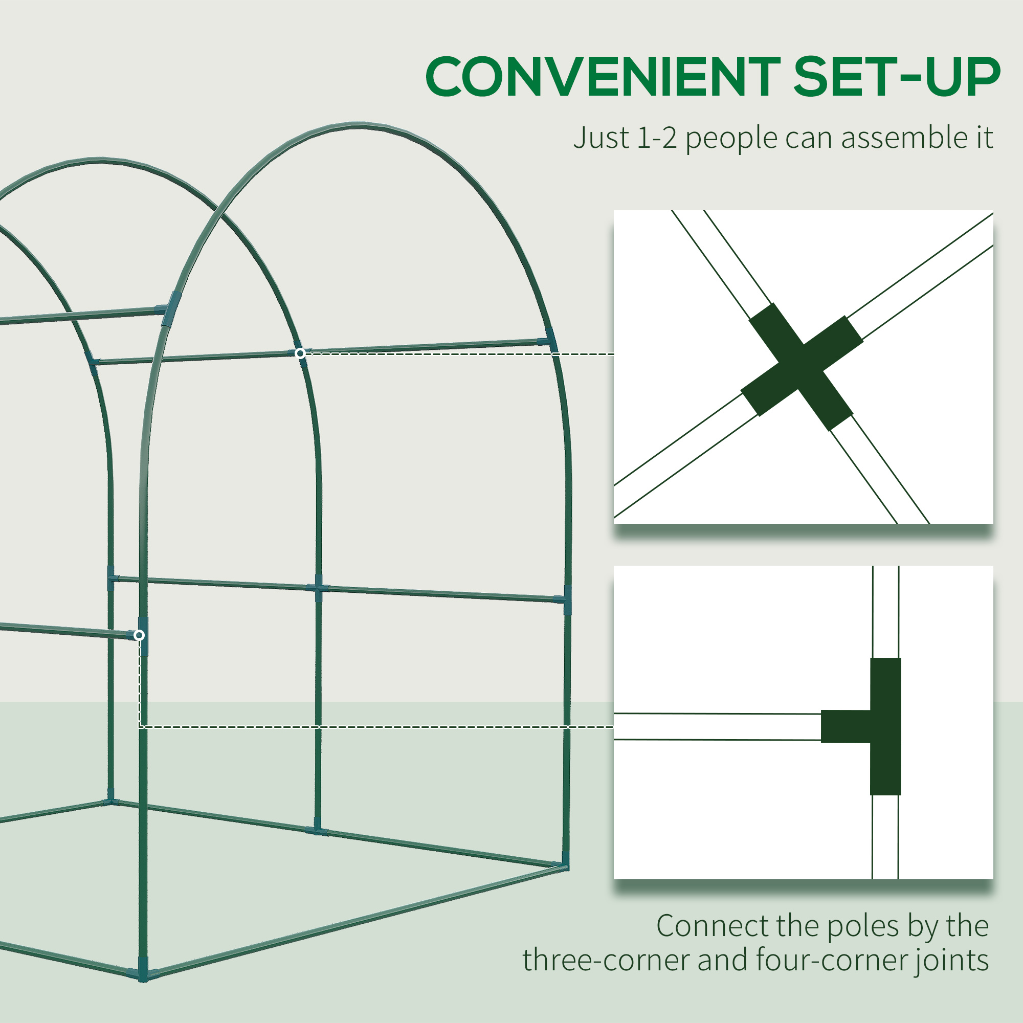 Walk In Polytunnel Greenhouse,Green House For Garden With Roll-up Window