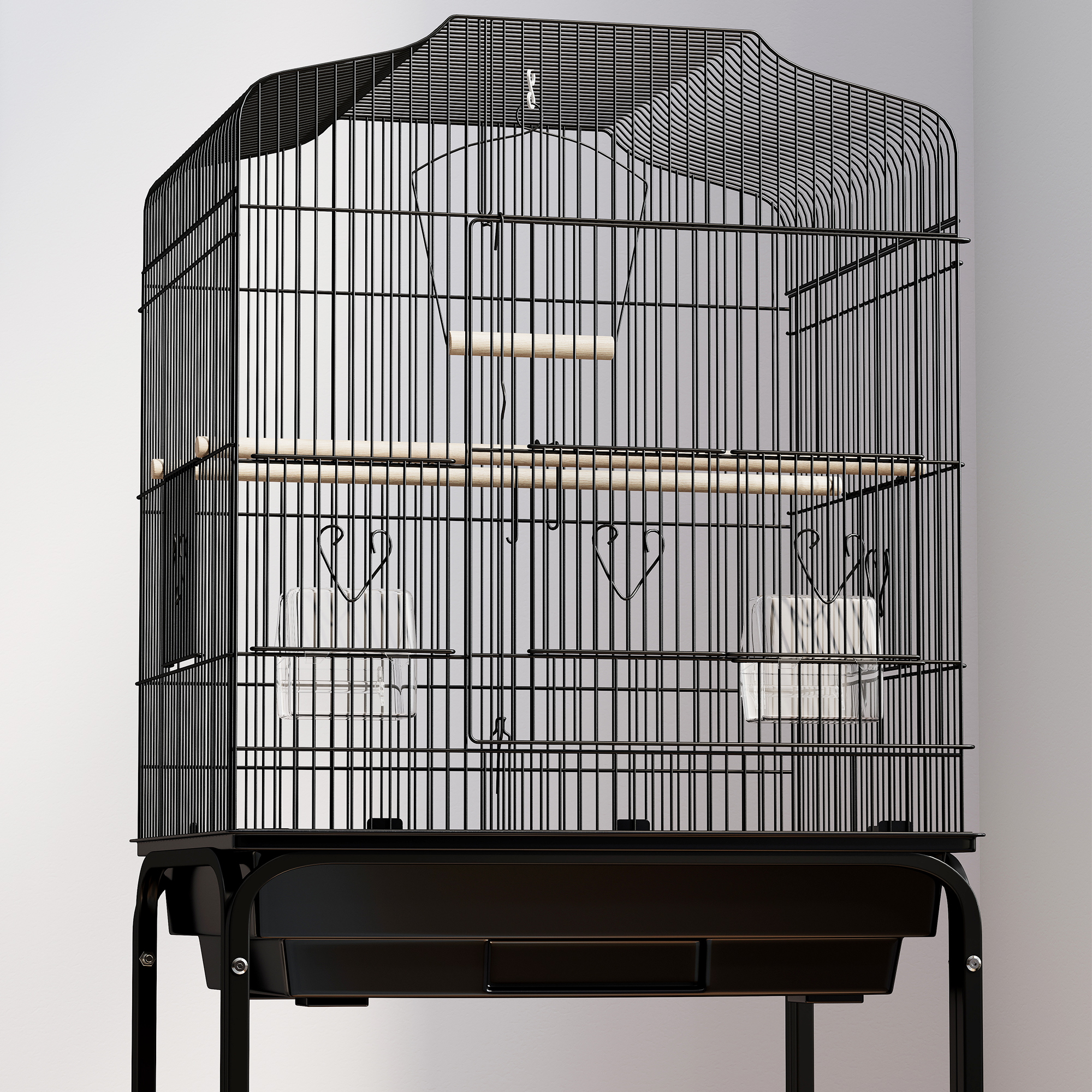 Bird Cage Budgie Cages For Finch Canary Parakeet With Stand Wheels Slide-out — image 3