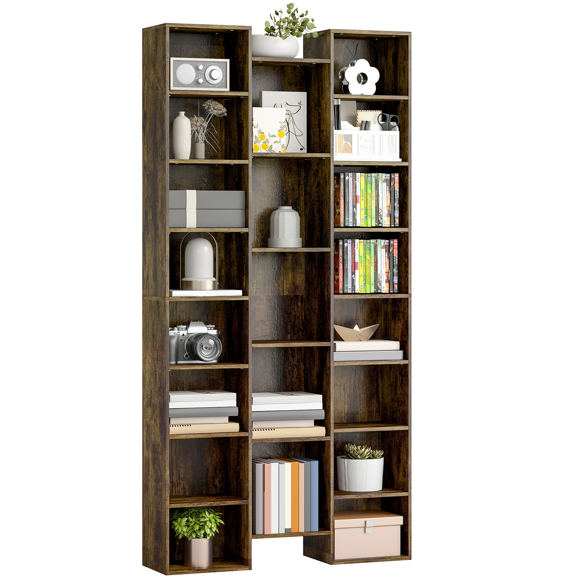21-Compartment Bookshelf-Brown — image 3