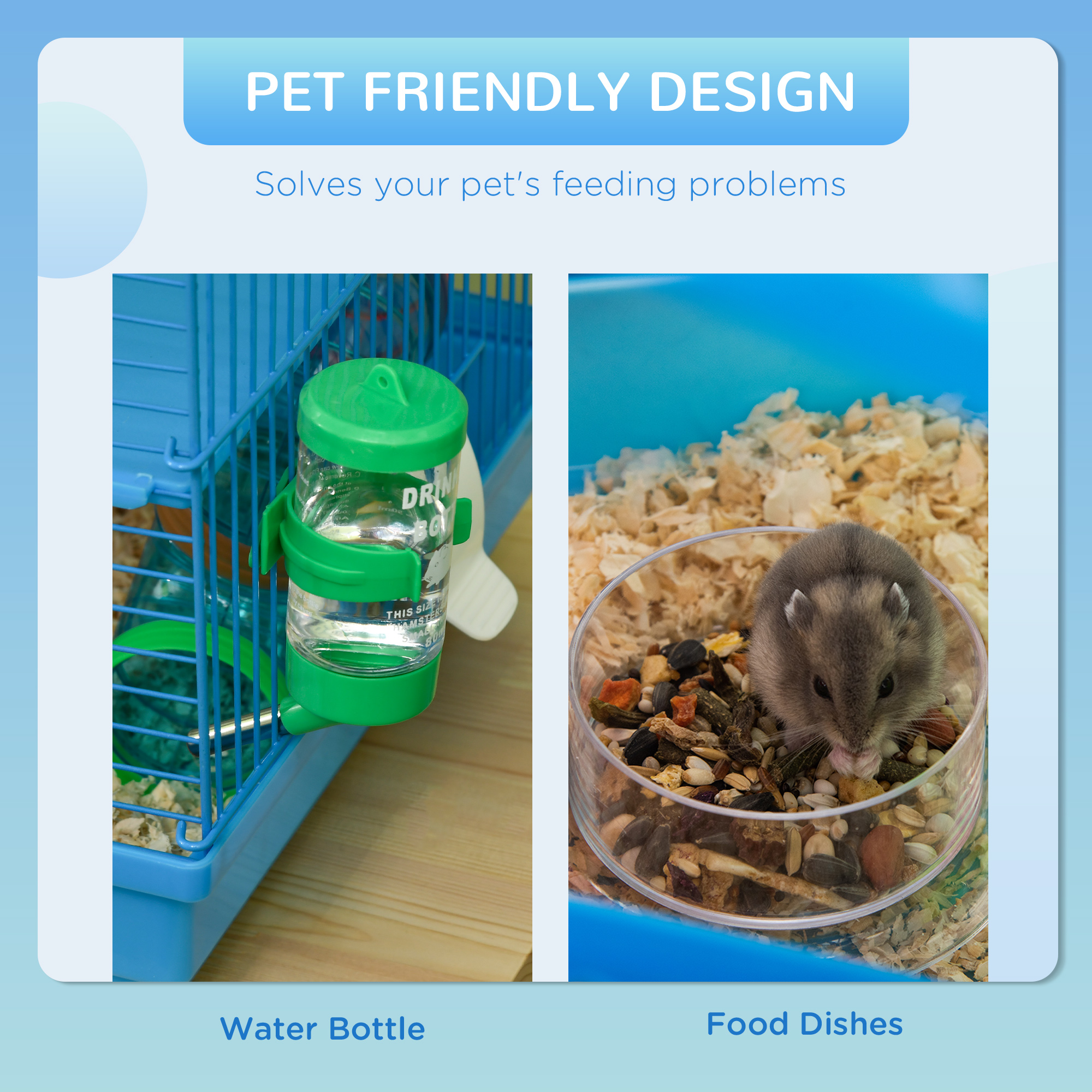 5 Tier Hamster Cage Carrier Habitat With Exercise Wheels Tunnel Tube Water — image 2