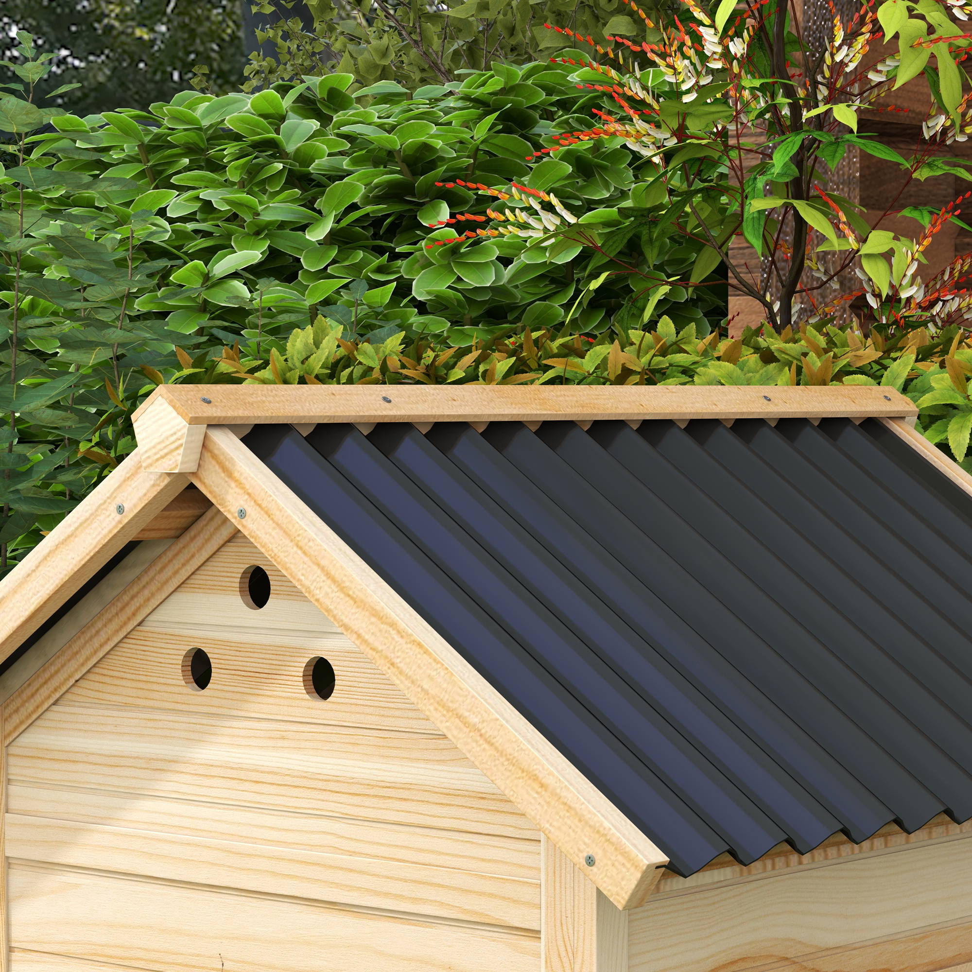 Wooden Duck House With Double Doors,Openable Roof,Ventilation Holes,Removable — image 5