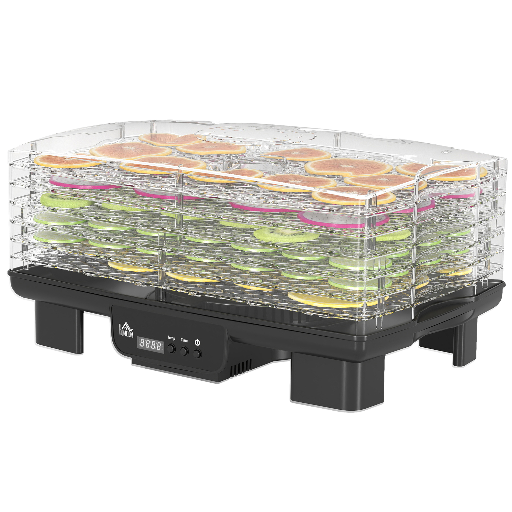 40-70℃ six-tray food dehydrator-black