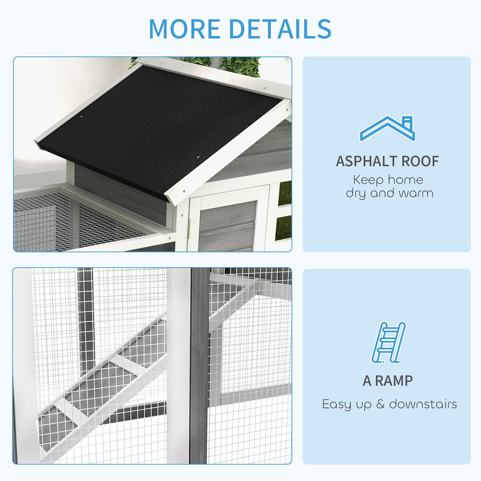 Rabbit Hutch Outdoor Wooden Guinea Pig Run Bunny Cage Small Animal House — image 2