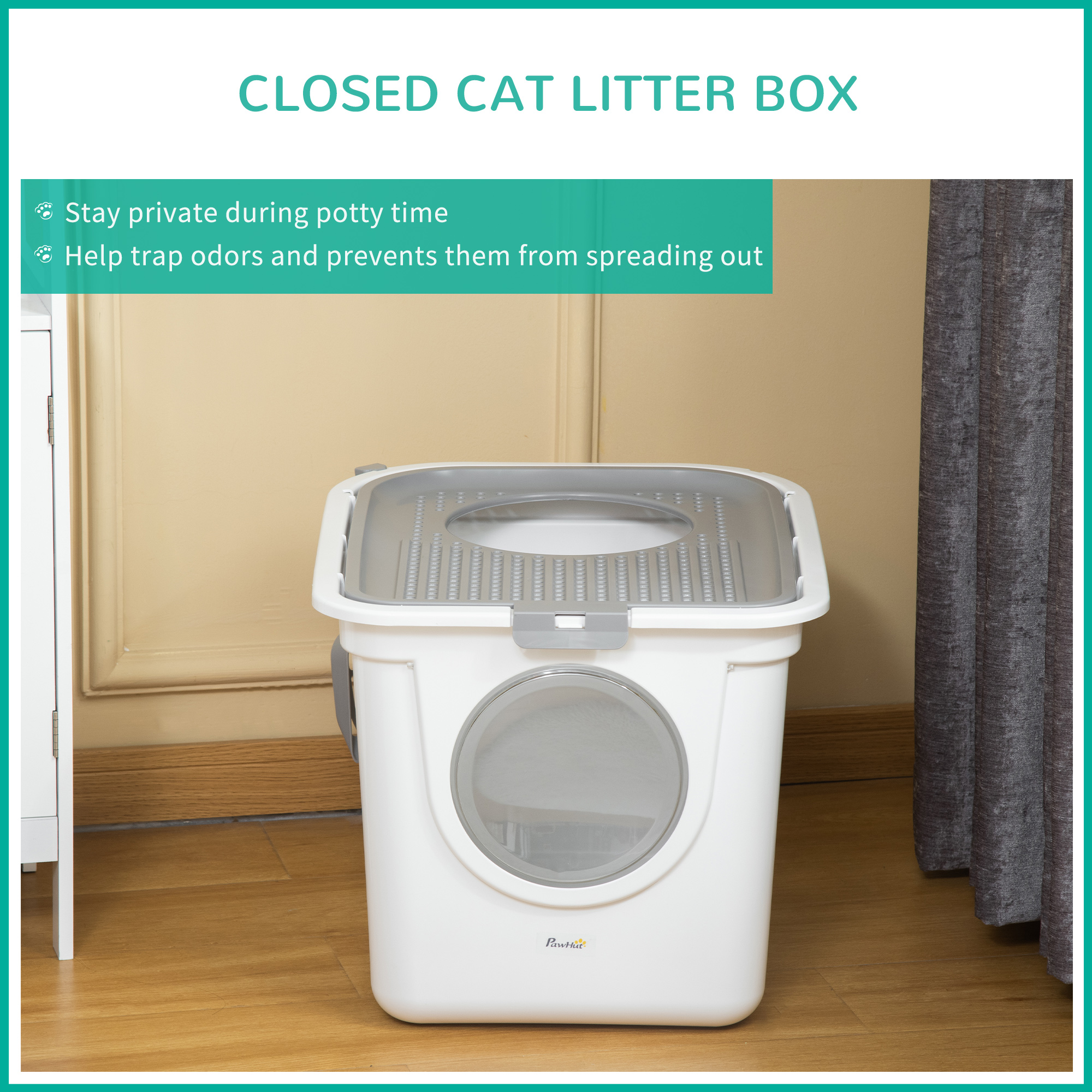 Cat Litter Box,Pet Toilet,Enclosed Kitten Pan With Front Entrance Top Exit,High — image 4