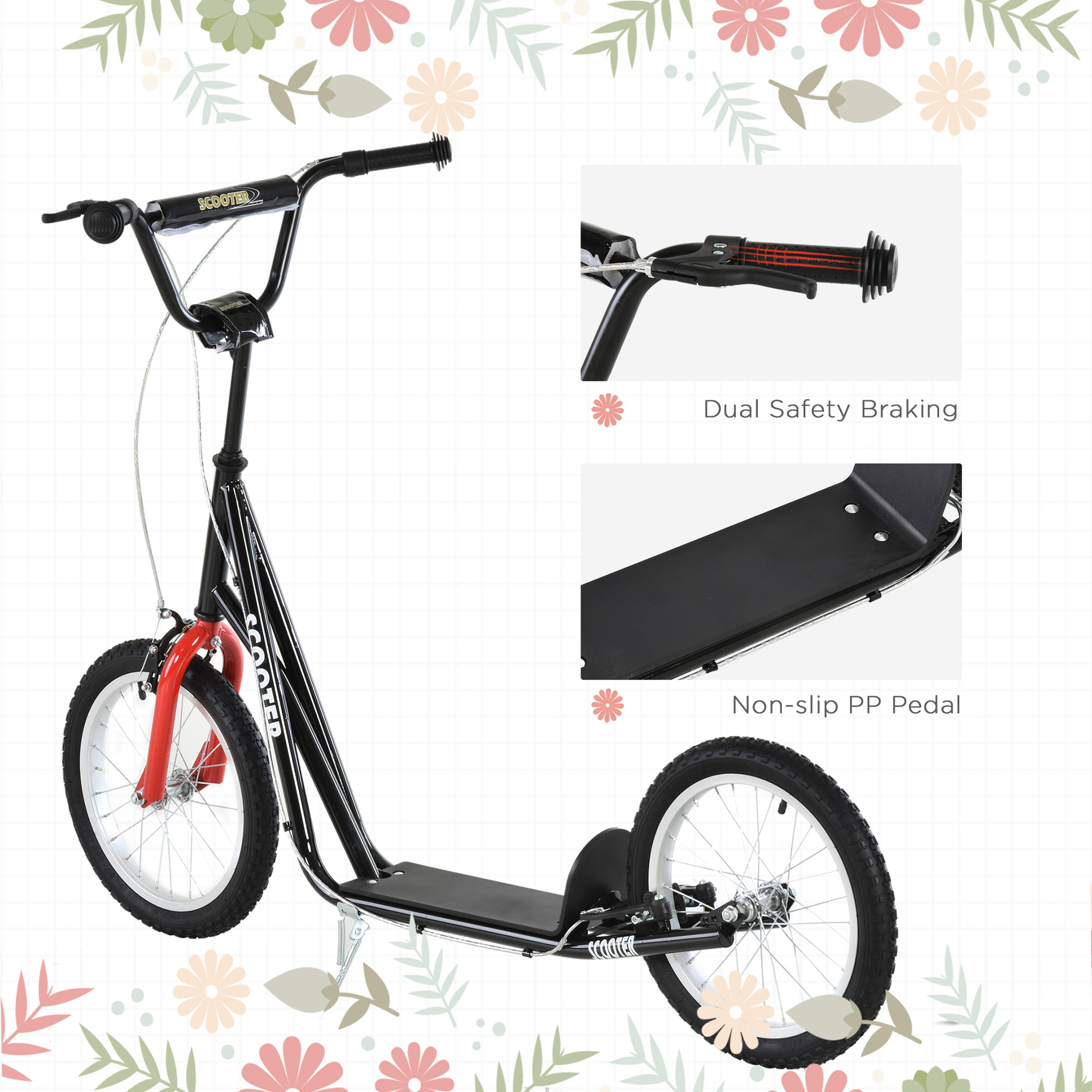 Kick Scooters For Kids With Adjustable Height,Anti-Slip Deck,Dual Brakes,Rubber — image 5
