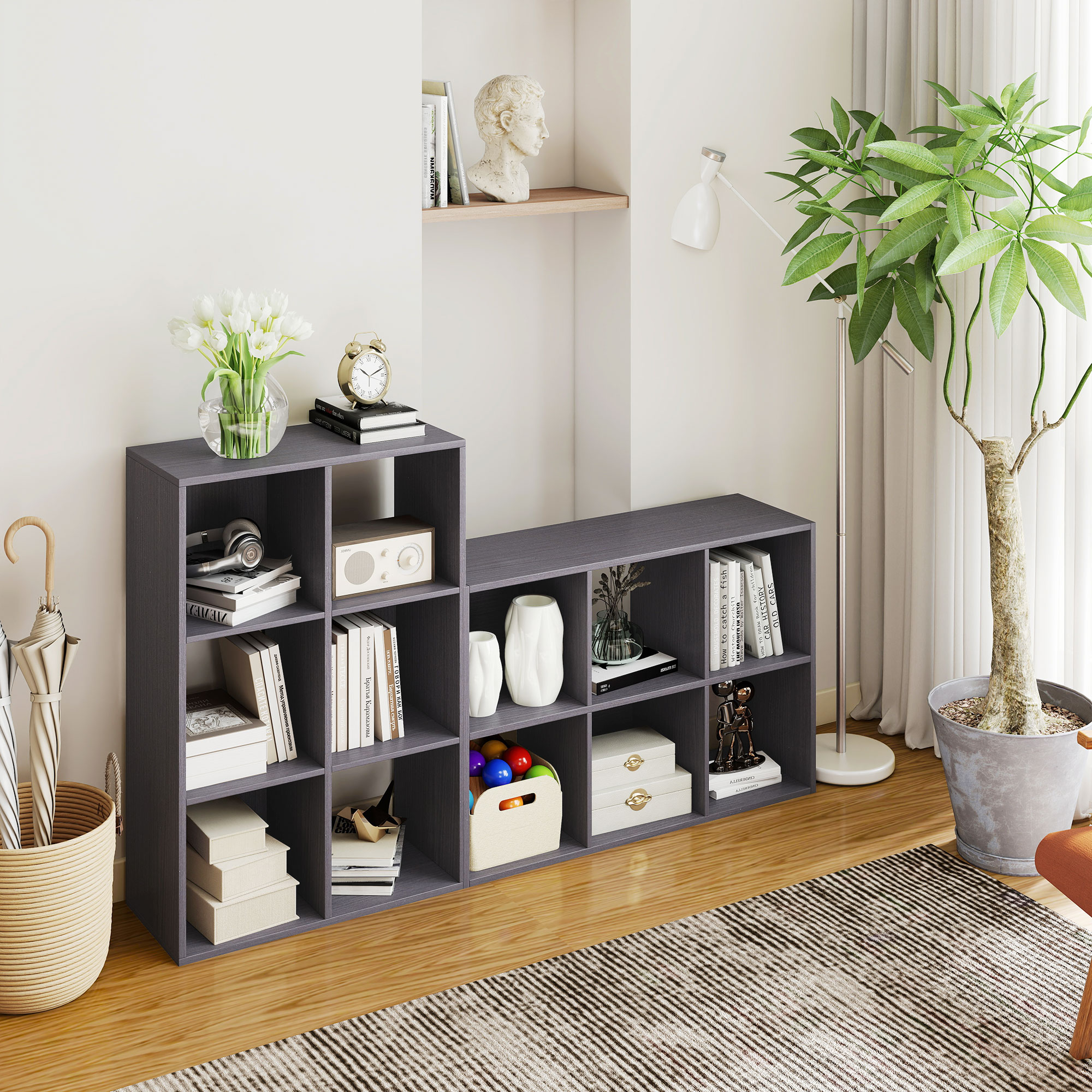 6-cube bookshelf-grey