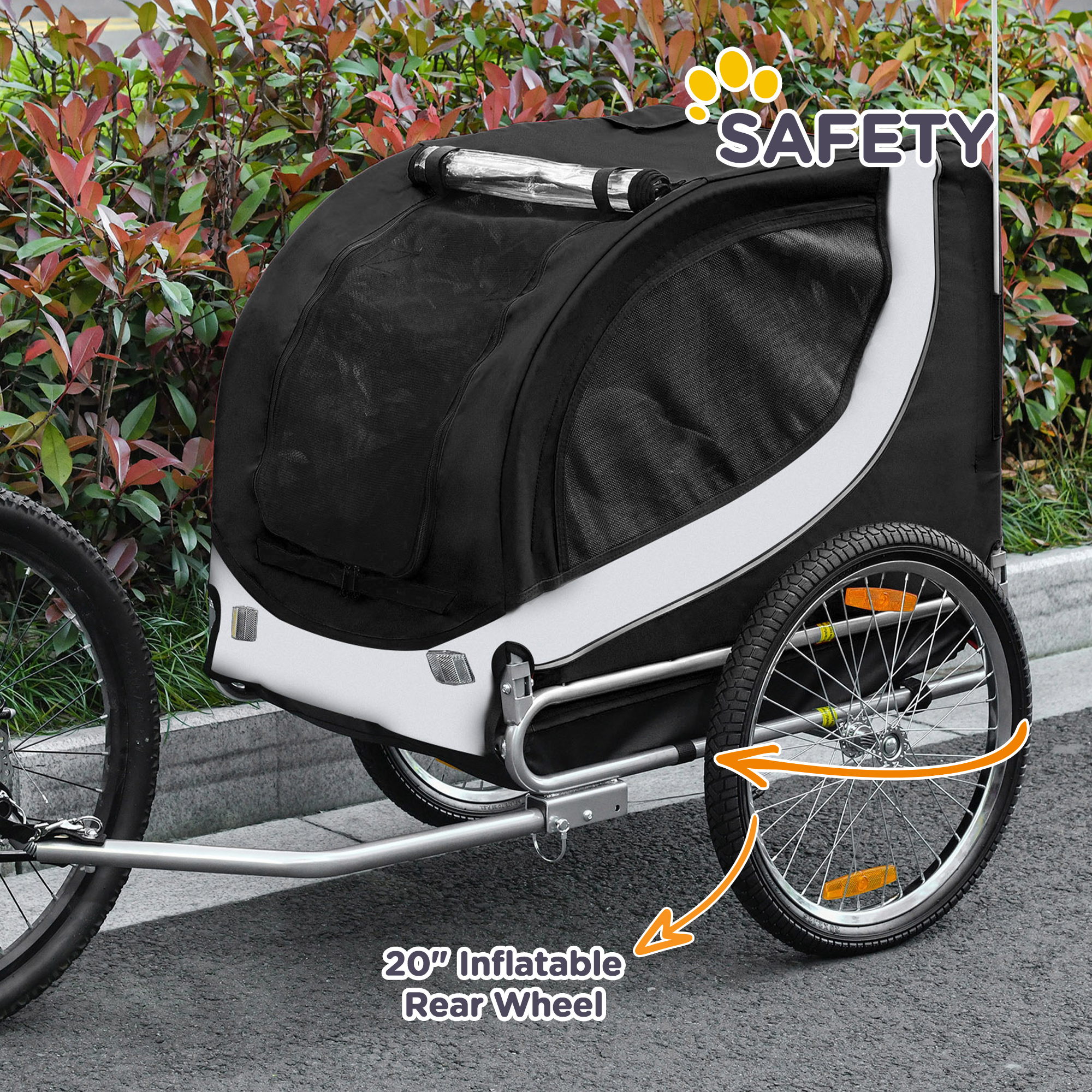 Steel Dog Bike Trailer Pet Cart Carrier For Bicycle Kit Water Resistant — image 4
